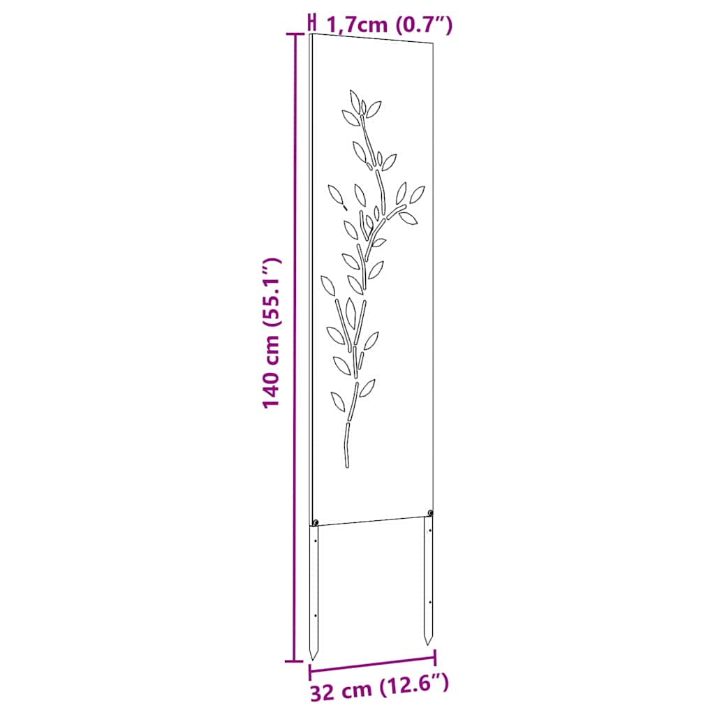 Schermo per privacy in giardino Floreale Bianco 32 x 140 cm