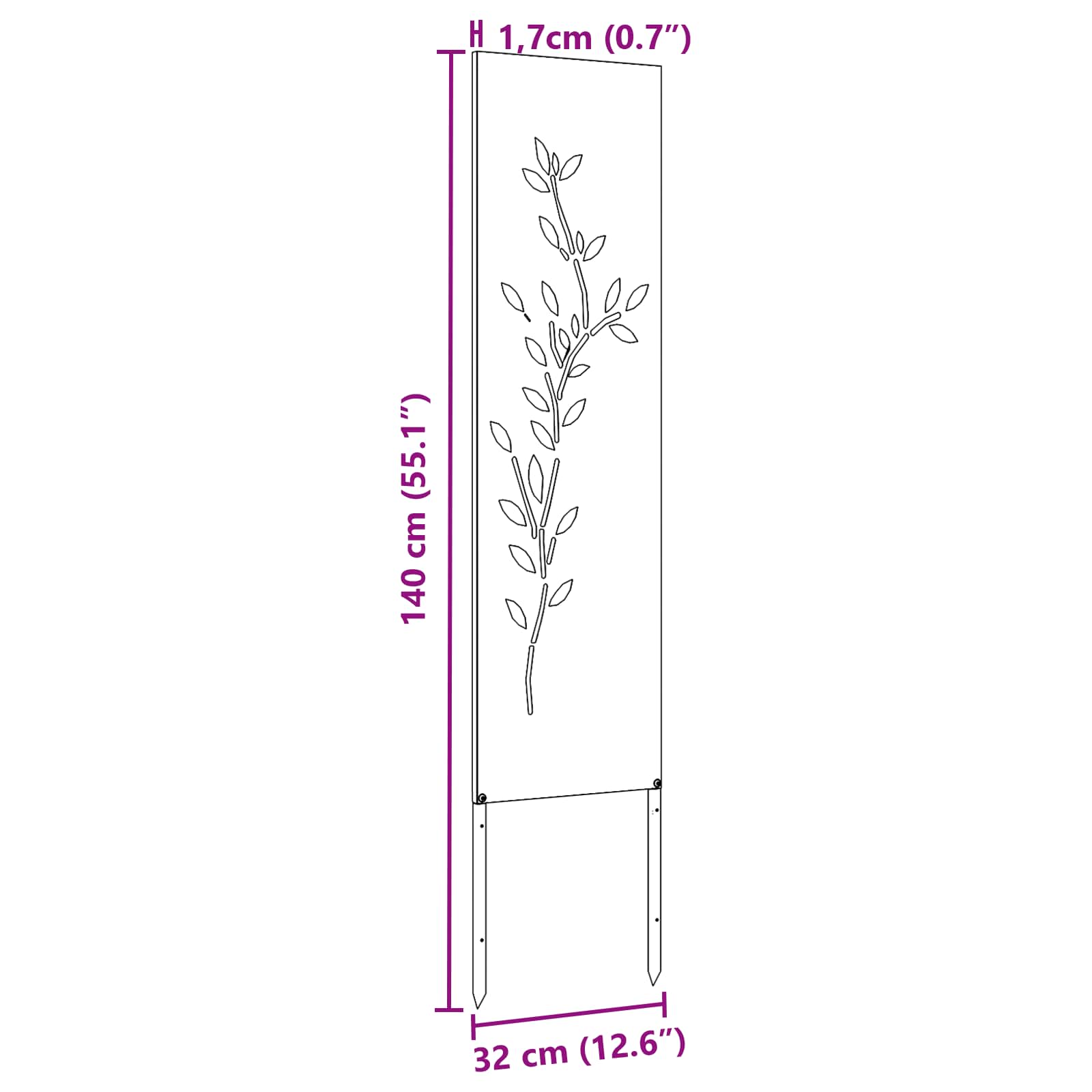 Schermo per privacy in giardino Floreale Antracite 32 x 140 cm