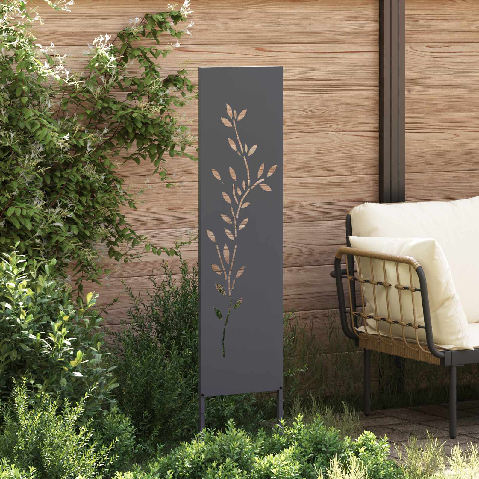 Schermo per privacy in giardino Floreale Antracite 32 x 140 cm