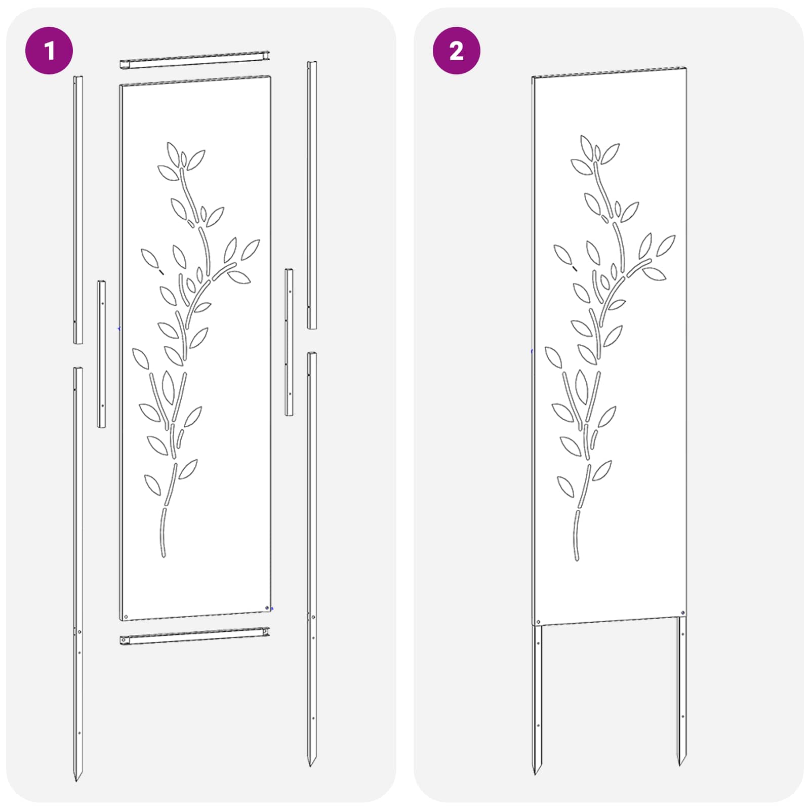 Schermo per privacy in giardino Floreale Antracite 32 x 140 cm