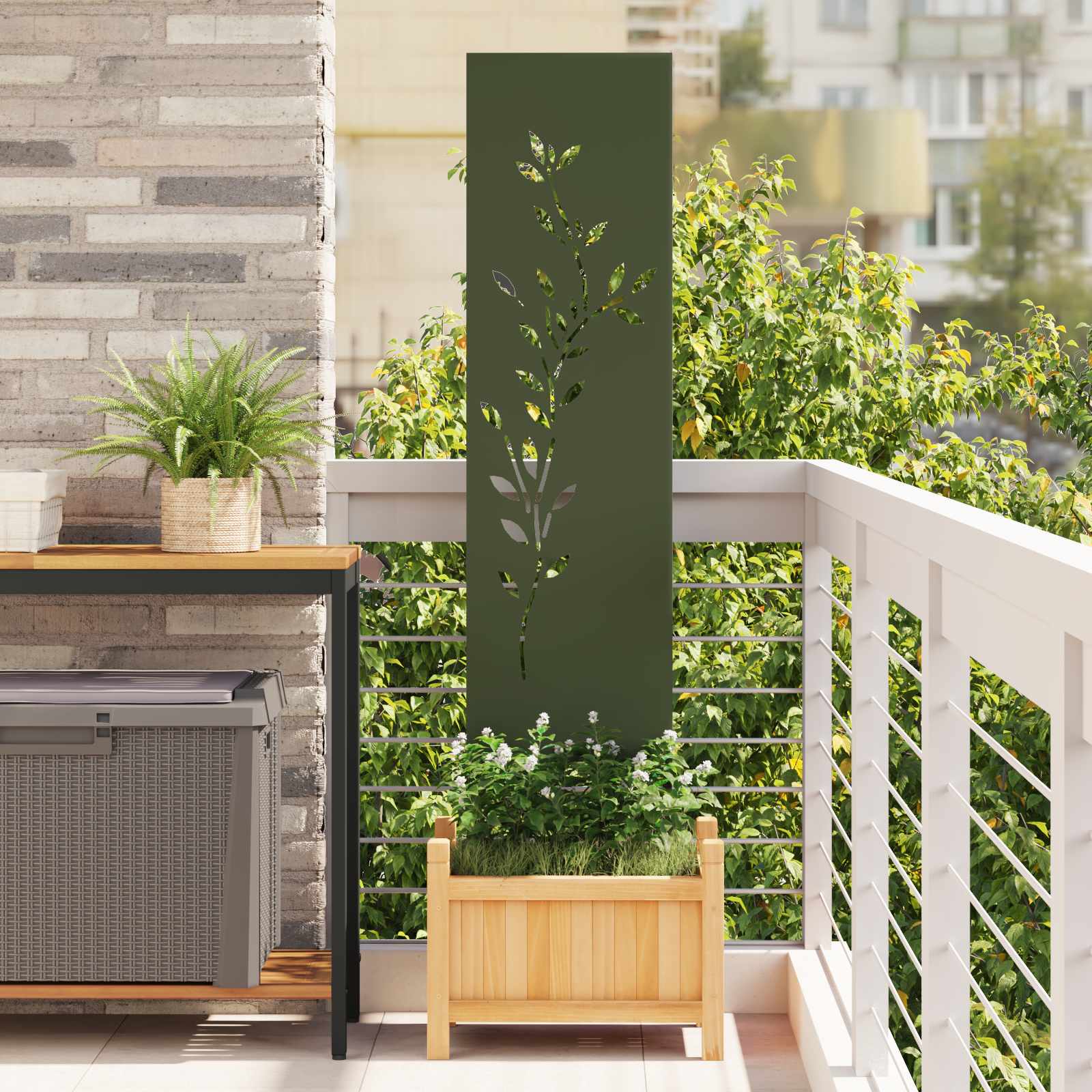 Schermo per privacy in giardino Oliver verde 32 x 140 cm