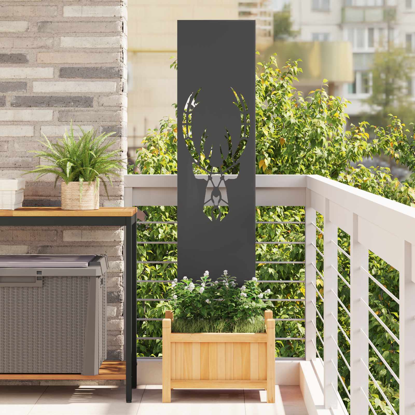 Schermo per privacy in giardino Stampa animale Nero 32 x 140 cm