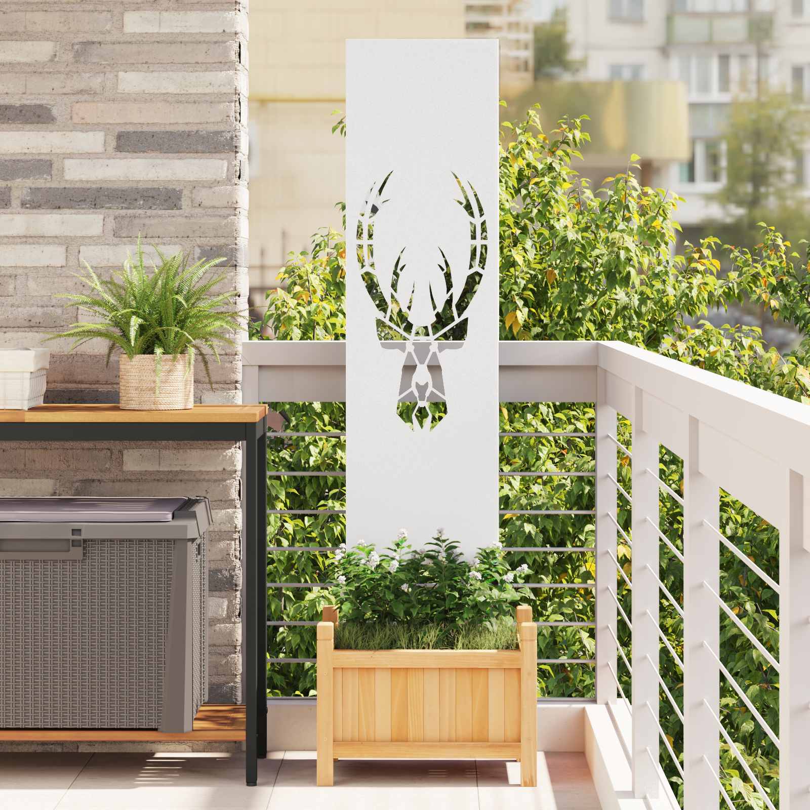 Schermo per privacy in giardino Bianco 32 x 140 cm
