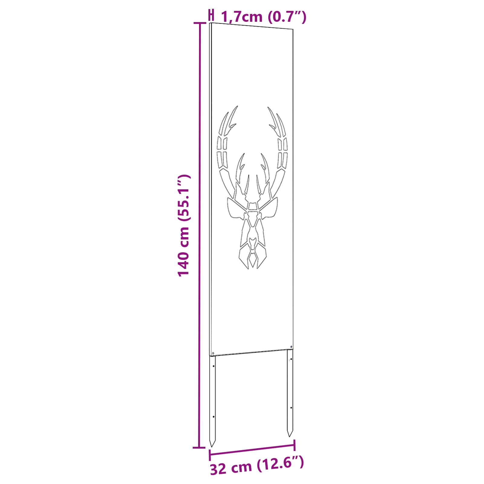 Schermo per privacy in giardino Antracite 32 x 140 cm
