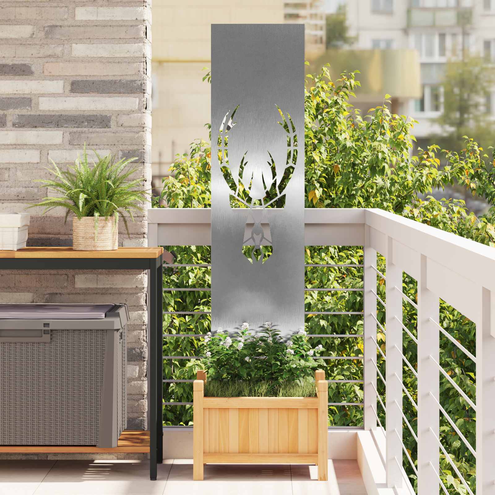 Schermo per privacy in giardino Argento 32 x 140 cm