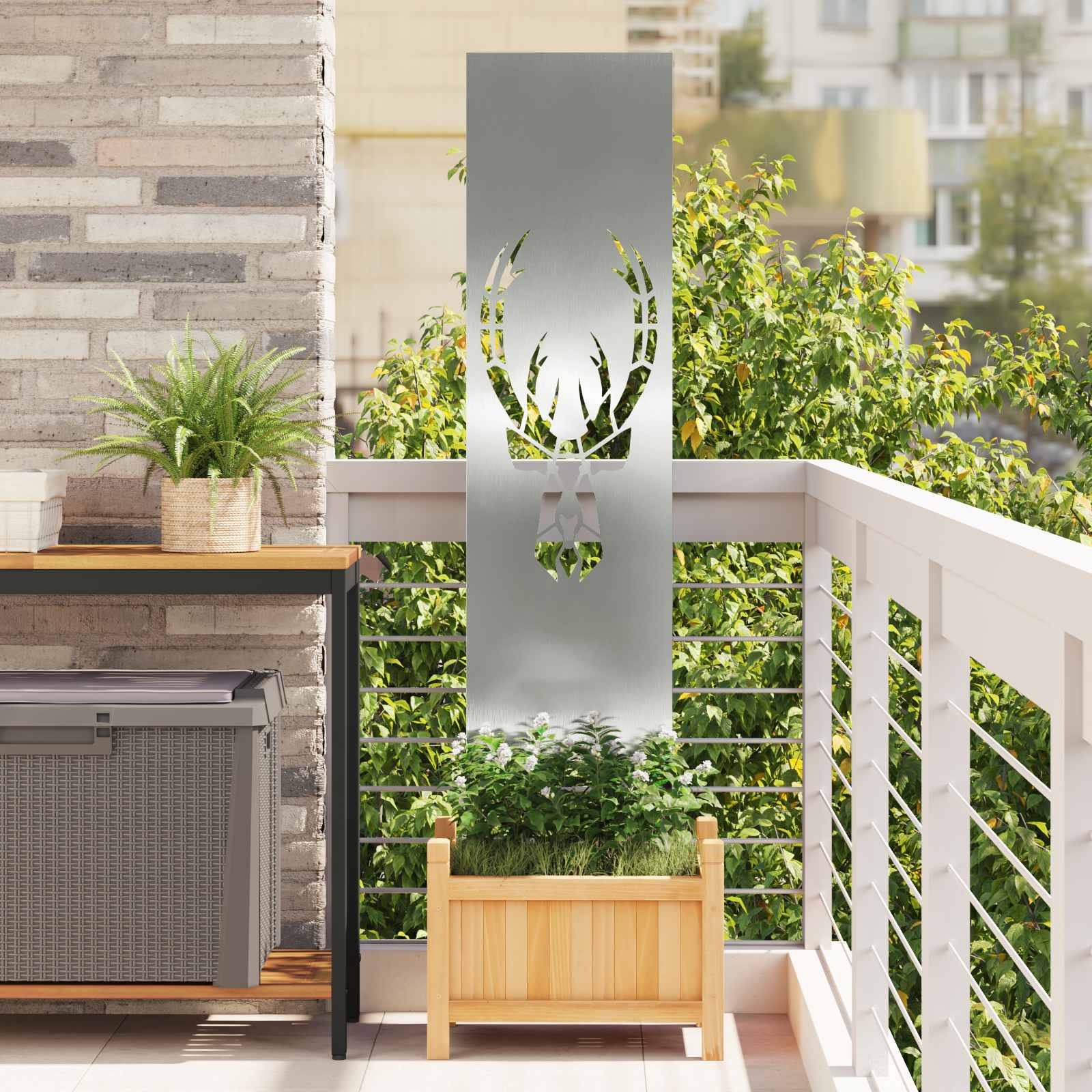 Schermo per privacy in giardino Argento 32 x 140 cm