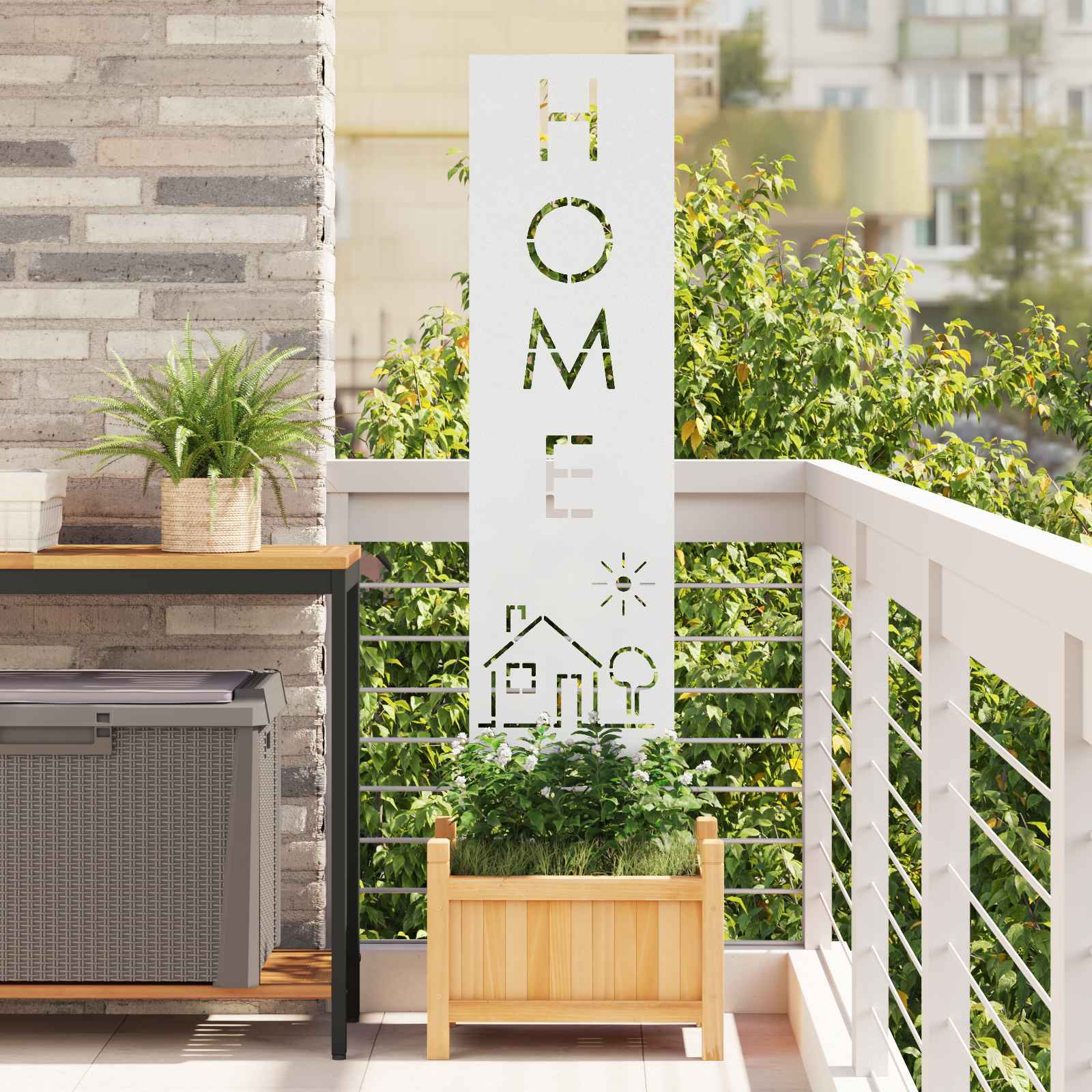 Schermo per privacy in giardino Traforo Bianco 32 x 140 cm