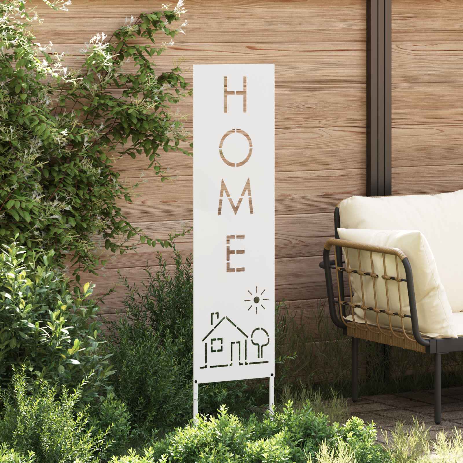 Schermo per privacy in giardino Traforo Bianco 32 x 140 cm