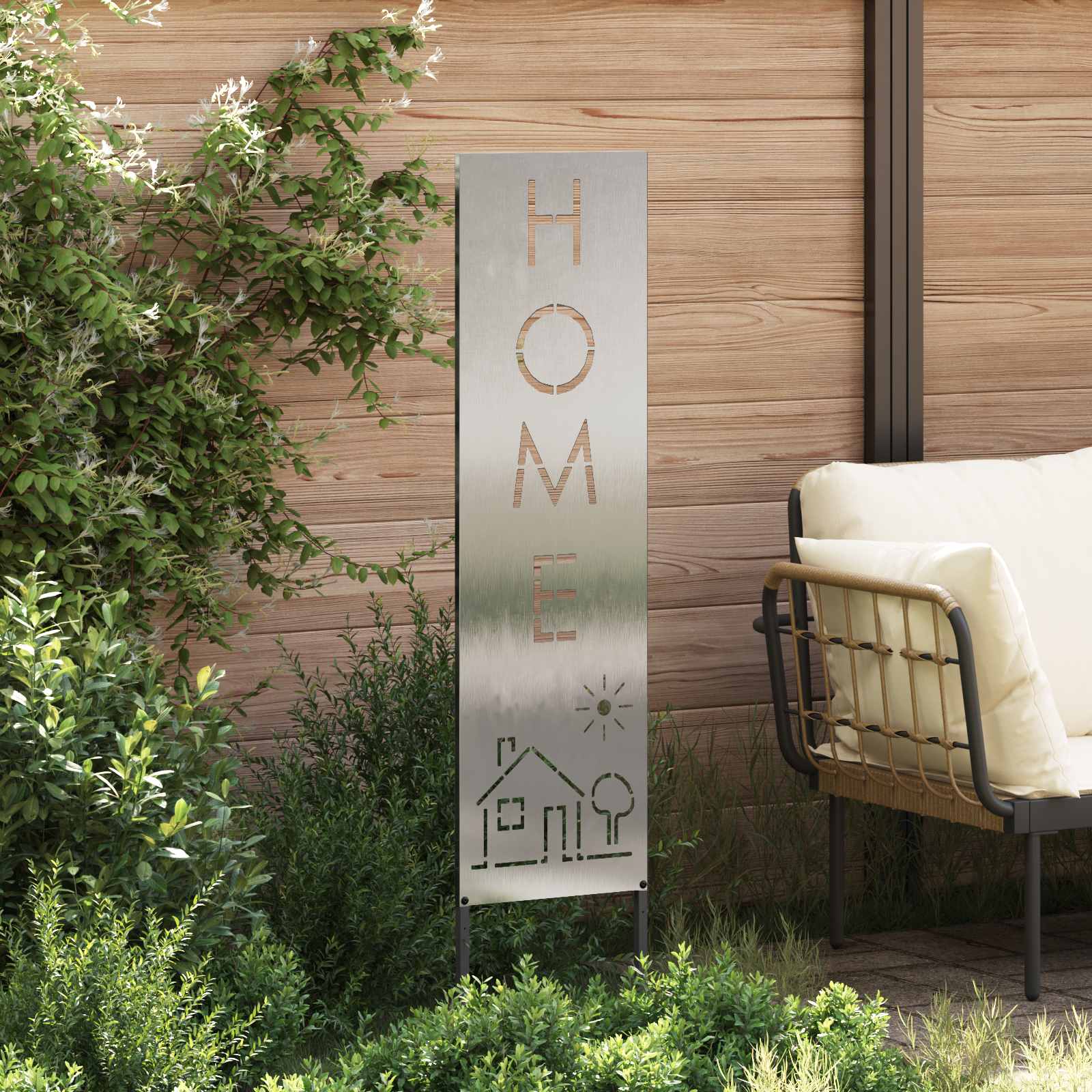 Schermo per privacy in giardino Traforo Argento 32 x 140 cm