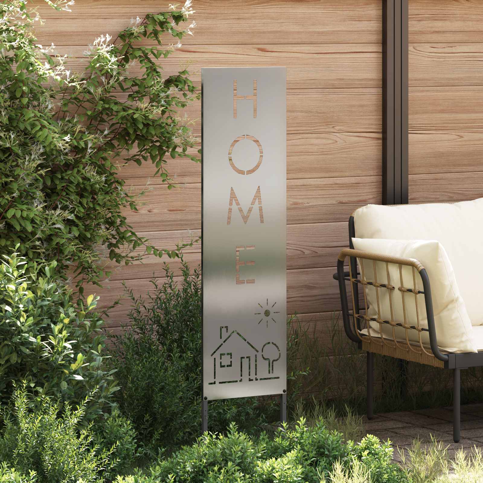Schermo per privacy in giardino Traforo Argento 32 x 140 cm