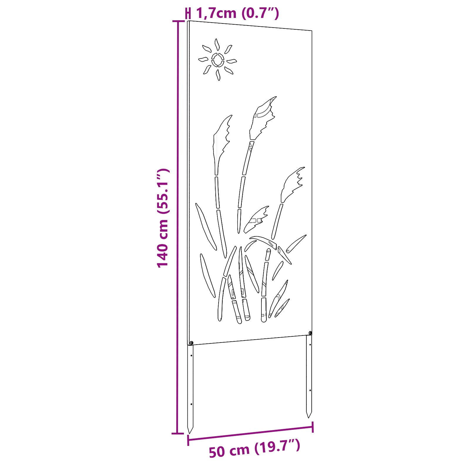 Schermo per privacy in giardino Oliver verde 50 x 140 cm