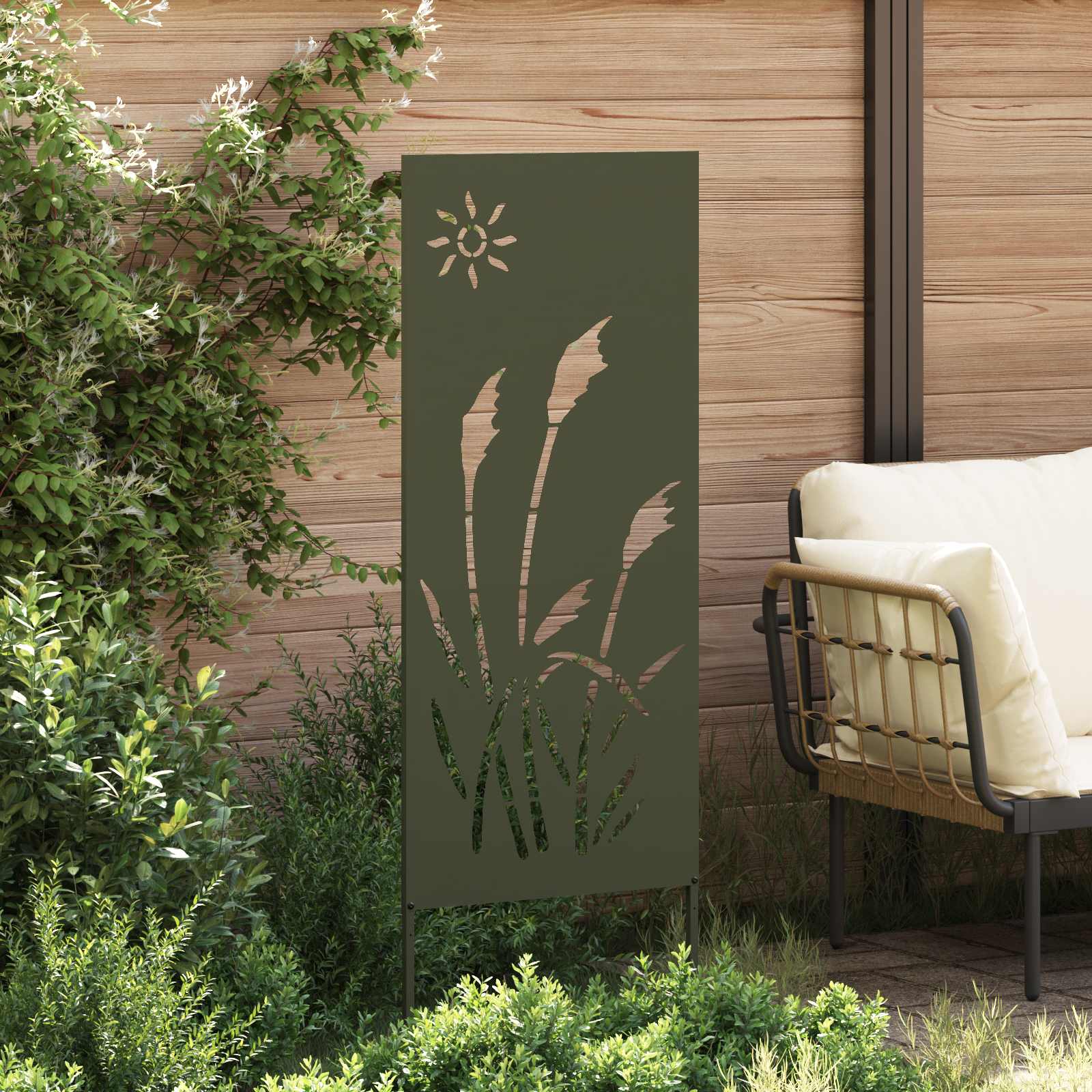 Schermo per privacy in giardino Oliver verde 50 x 140 cm