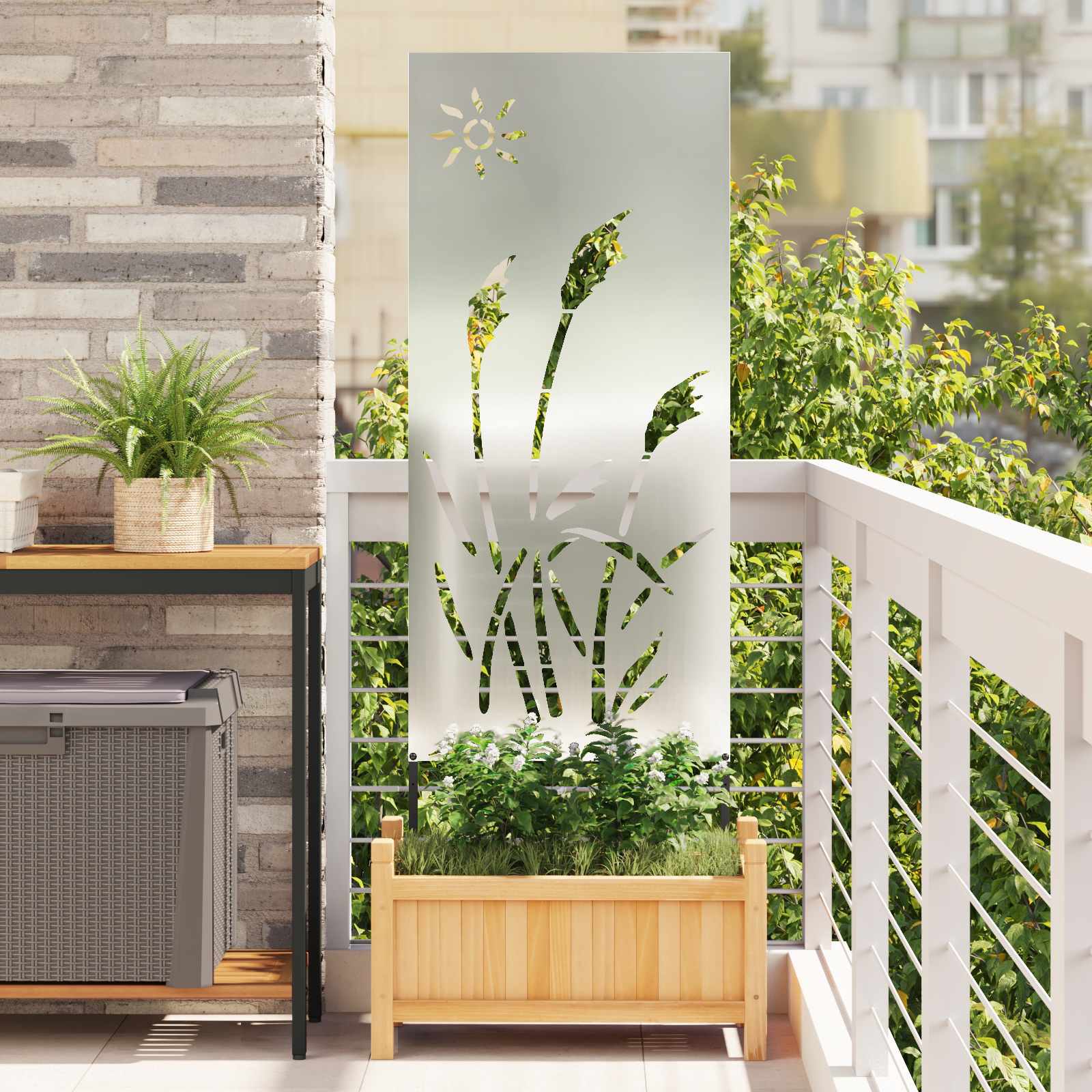 Schermo per privacy in giardino Traforo Argento 50 x 140 cm