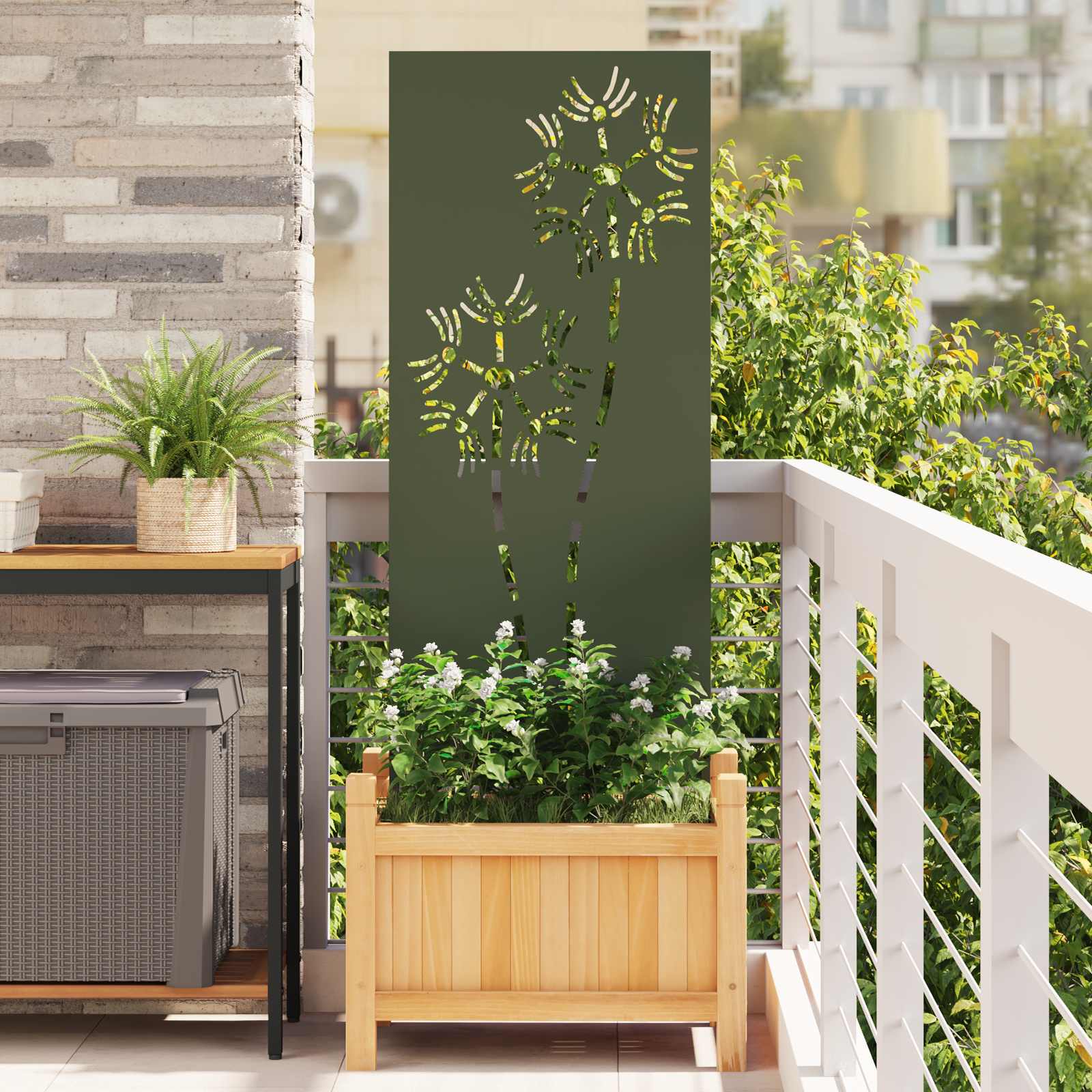 Schermo per privacy in giardino Oliver verde 50 x 140 cm