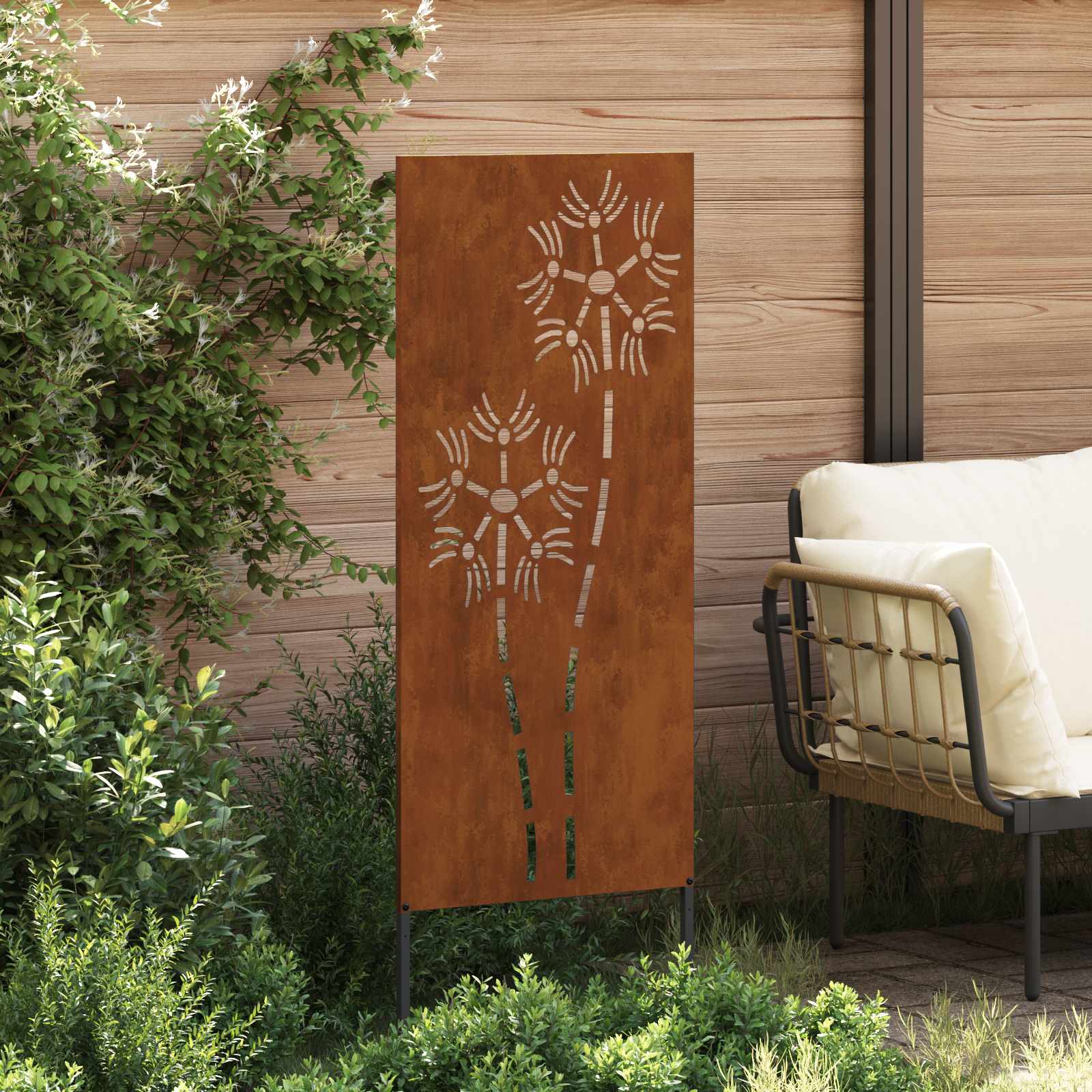 Schermo per privacy in giardino Traforo Ruggine 50 x 140 cm