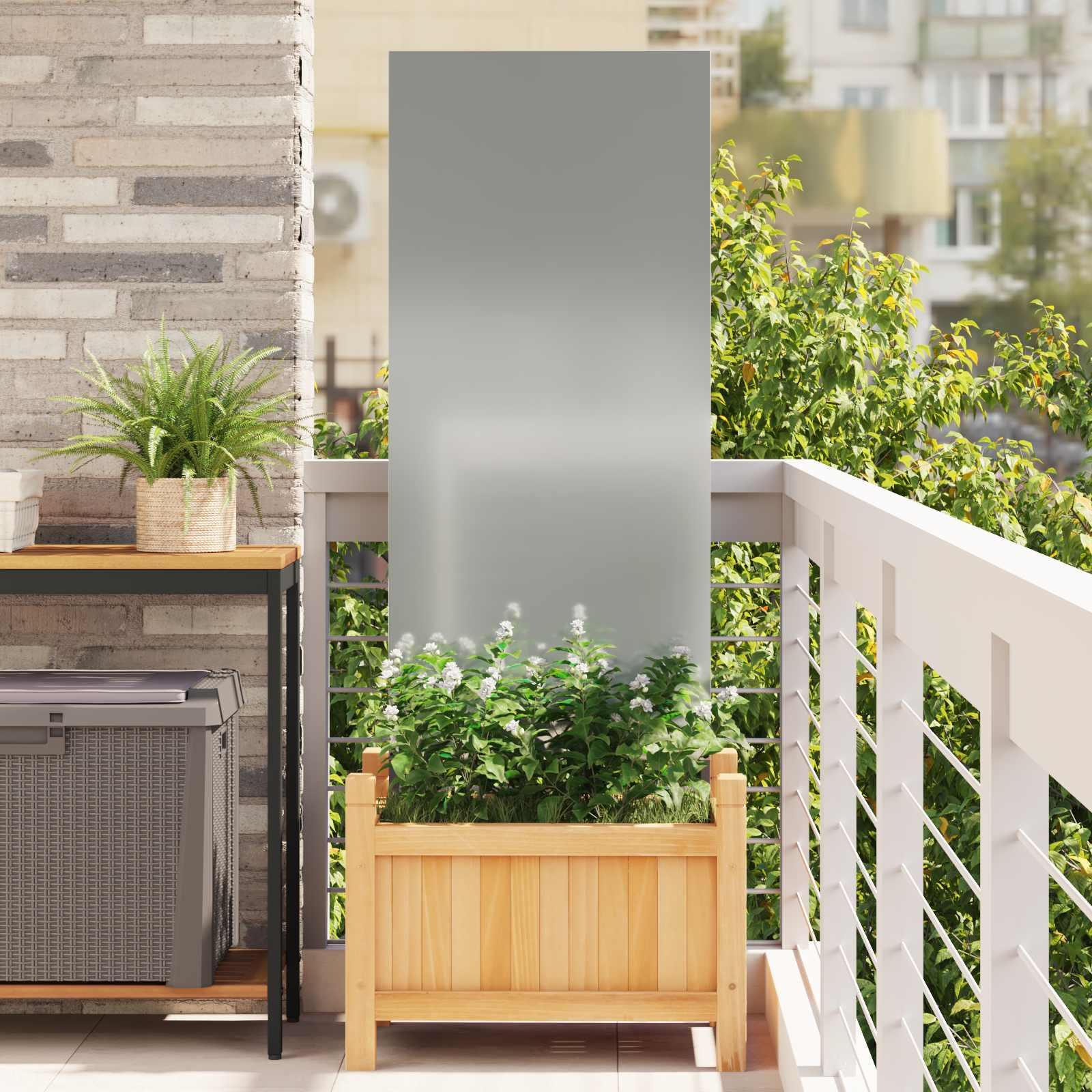 Schermo per privacy in giardino Traforo Argento 50 x 140 cm