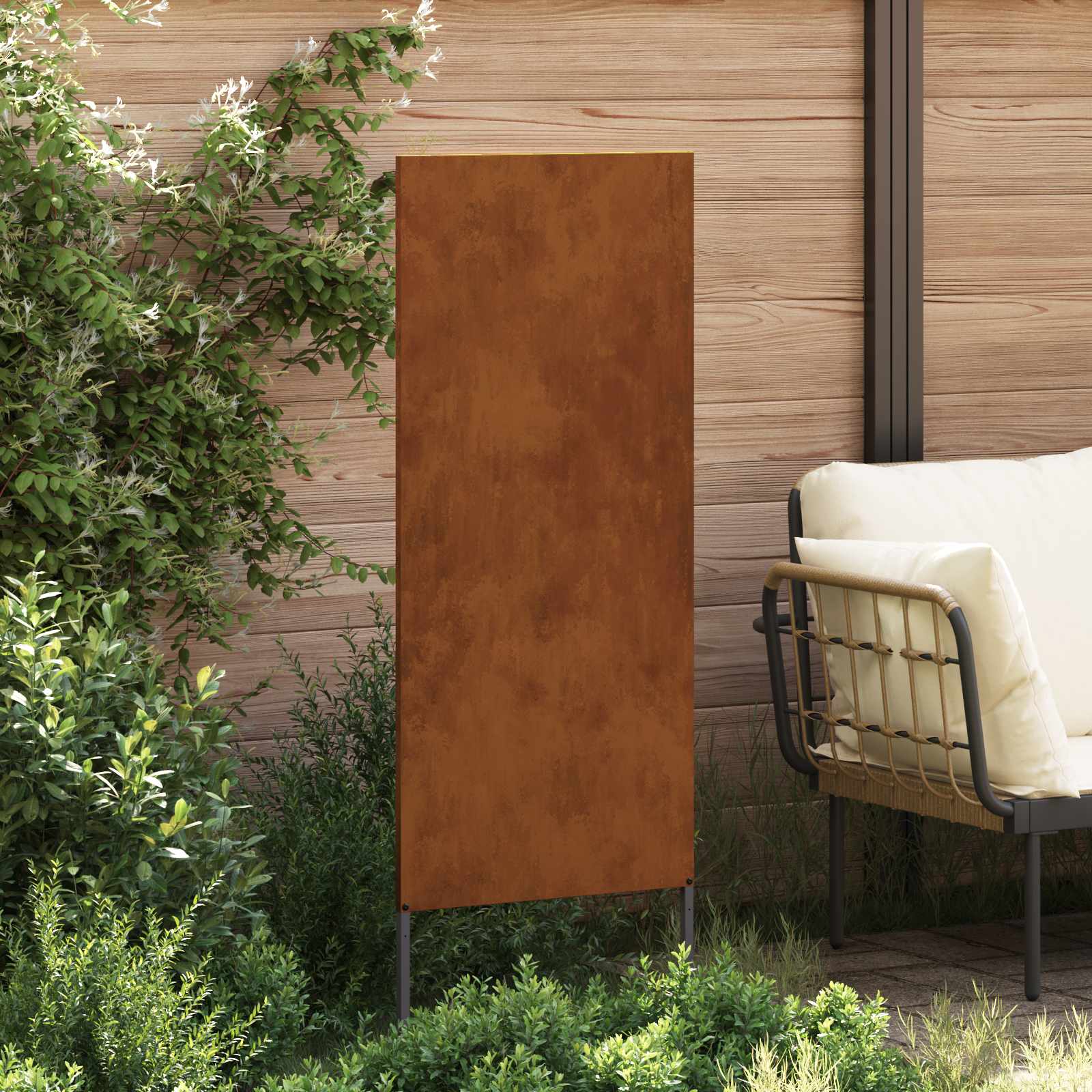 Schermo per privacy in giardino Traforo Ruggine 50 x 140 cm