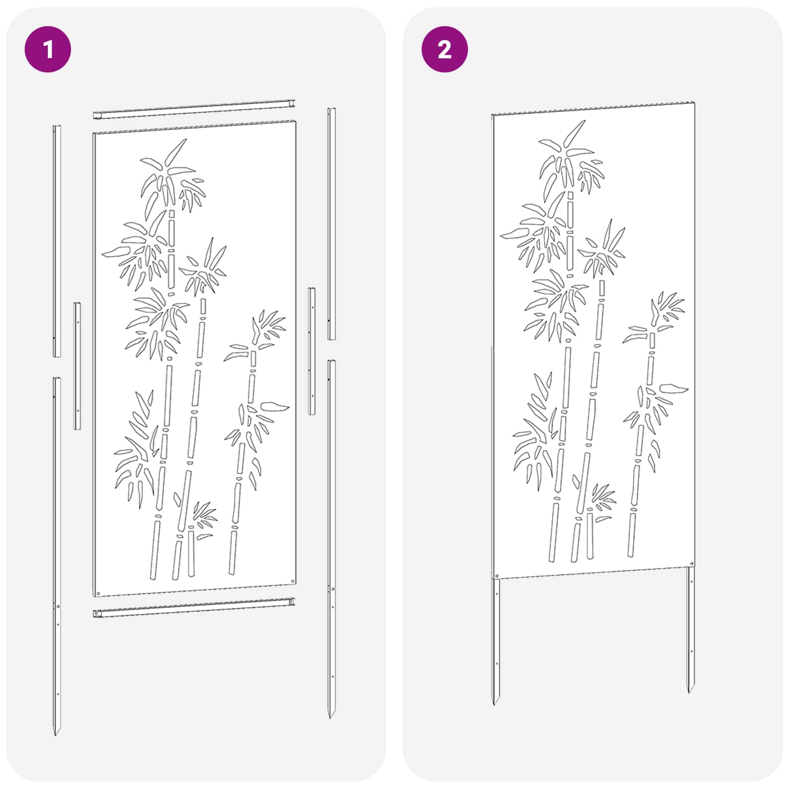 Schermo per privacy in giardino Floreale Bianco 50 x 140 cm