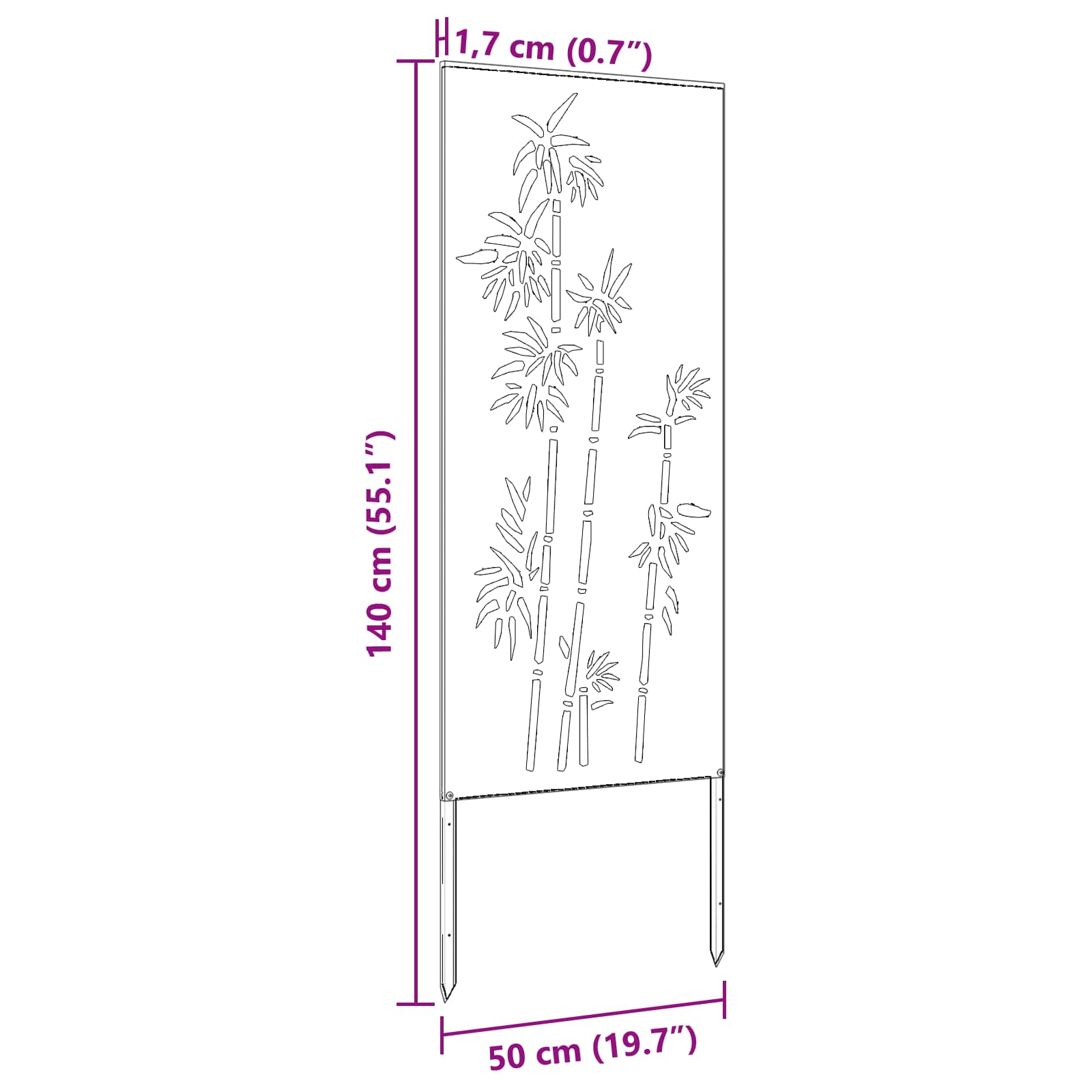 Schermo per privacy in giardino Floreale Argento 50 x 140 cm