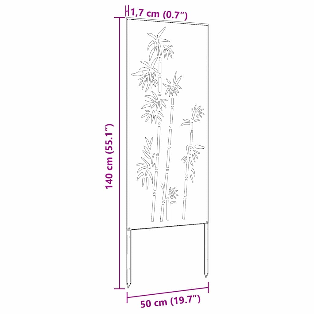Schermo per privacy in giardino Floreale Argento 50 x 140 cm