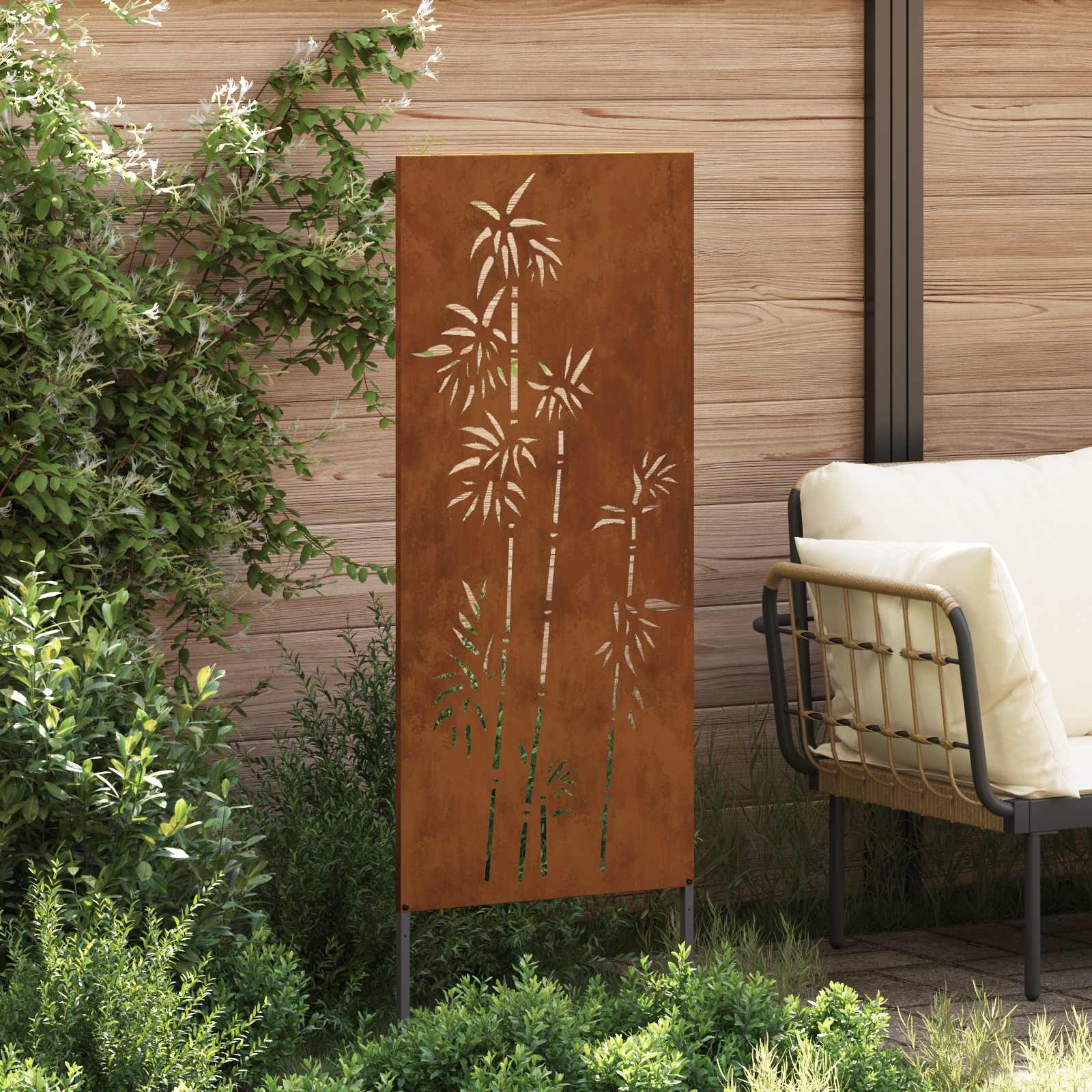 Schermo per privacy in giardino Floreale Ruggine 50 x 140 cm