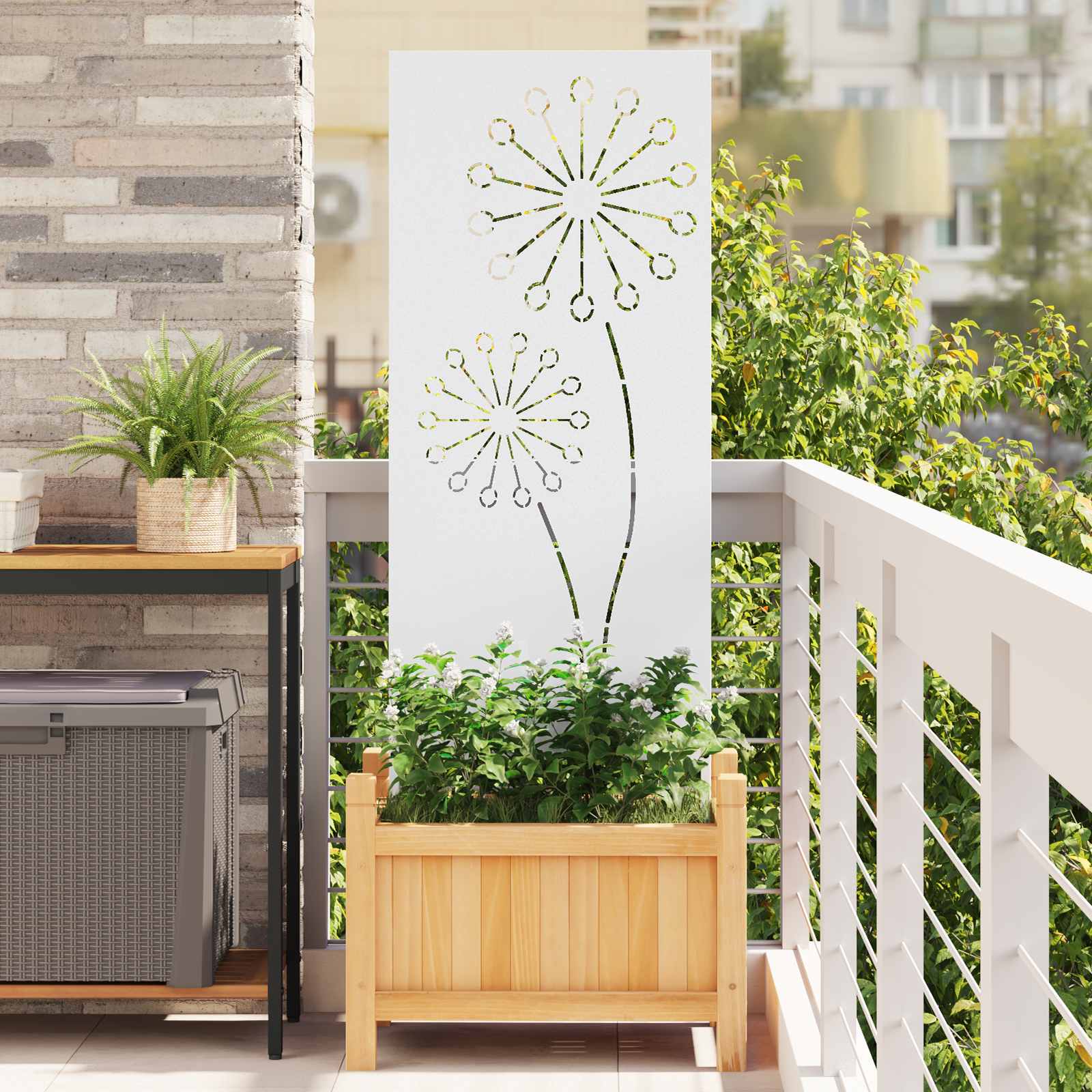 Schermo per privacy in giardino Traforo Bianco 50 x 140 cm