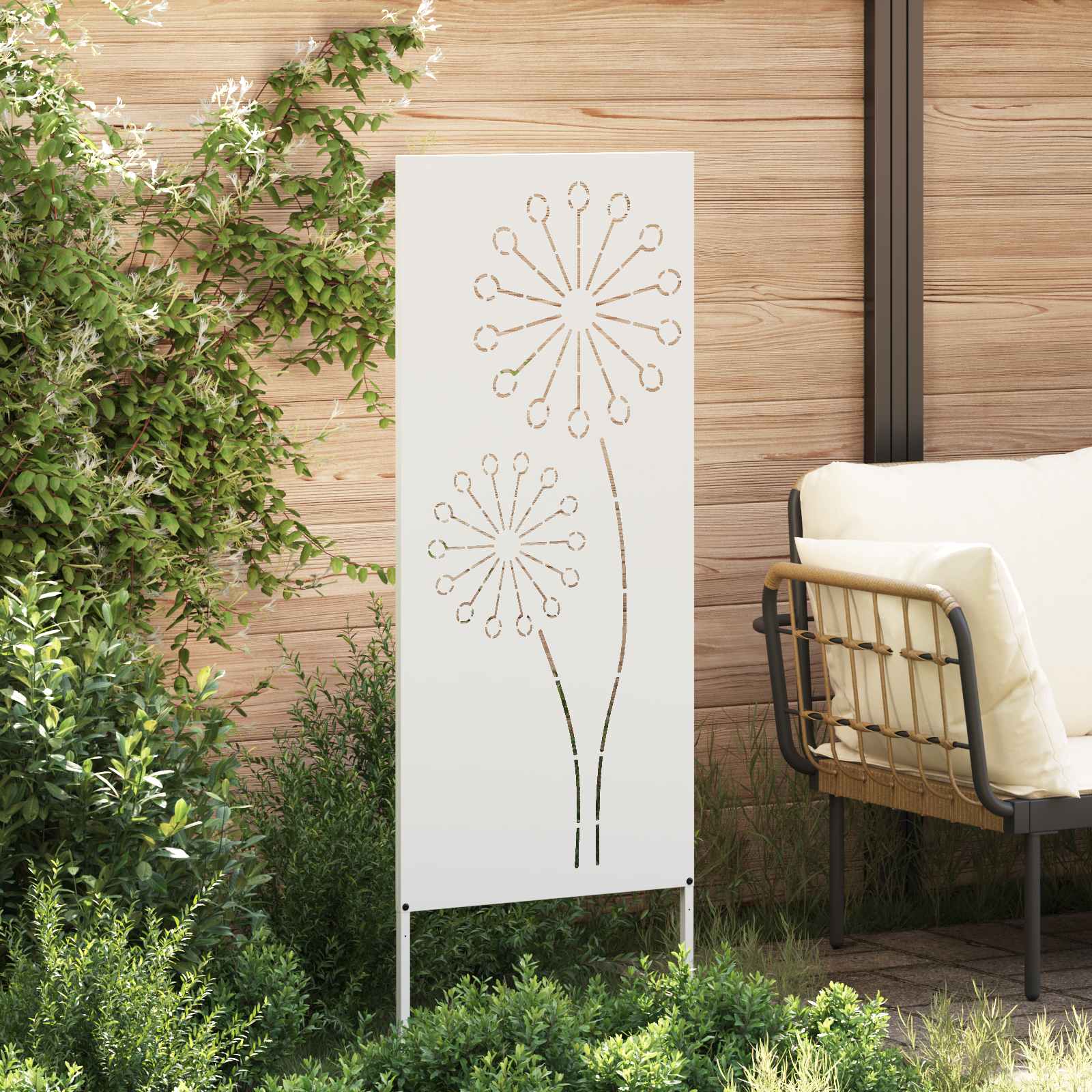 Schermo per privacy in giardino Traforo Bianco 50 x 140 cm