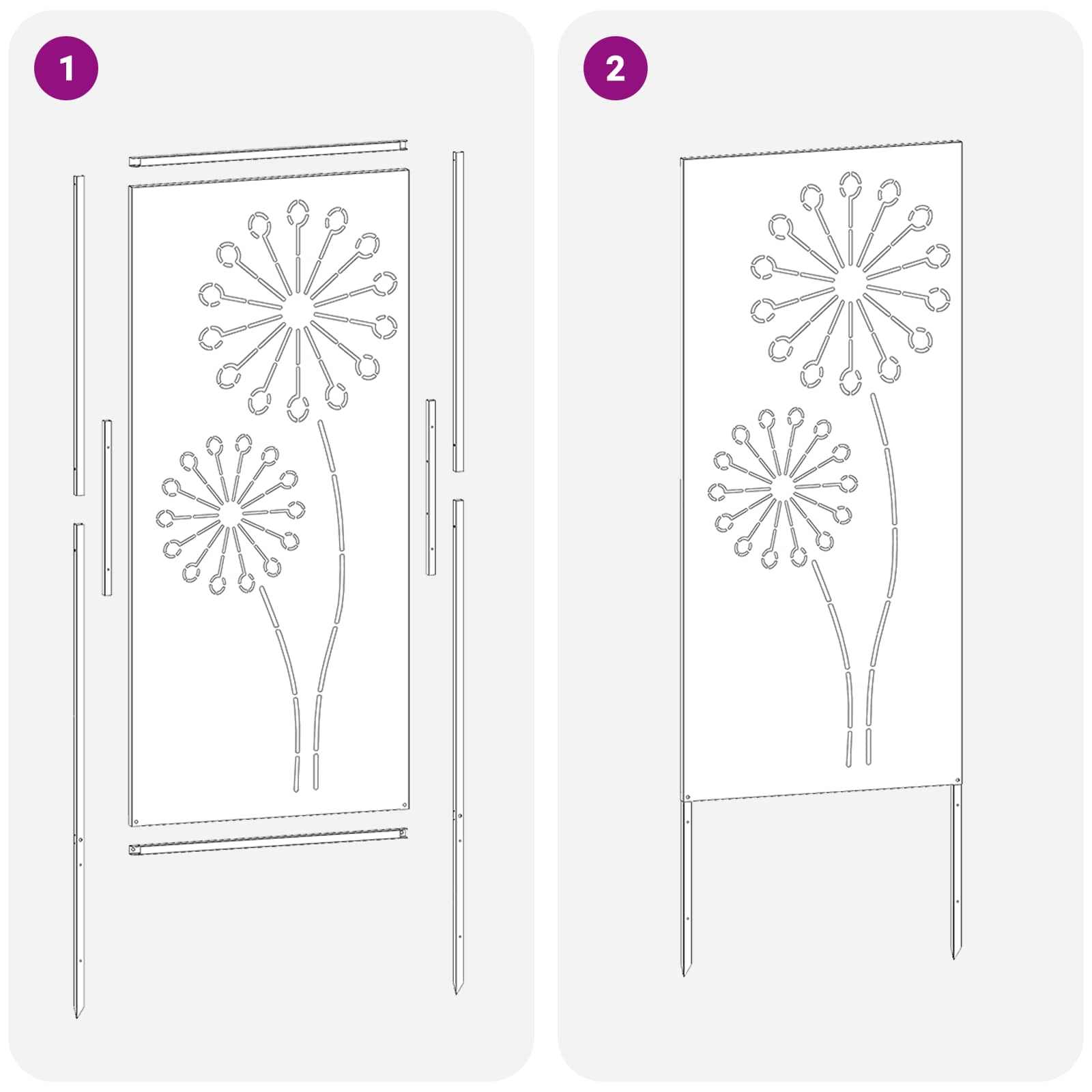 Schermo per privacy in giardino Traforo Bianco 50 x 140 cm