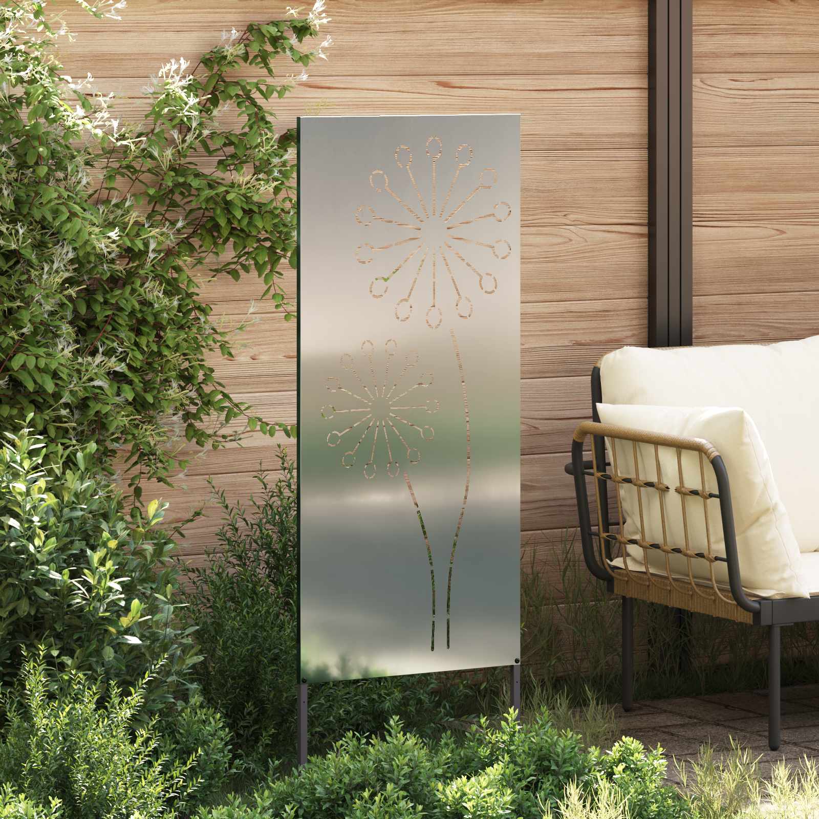 Schermo per privacy in giardino Traforo Argento 50 x 140 cm