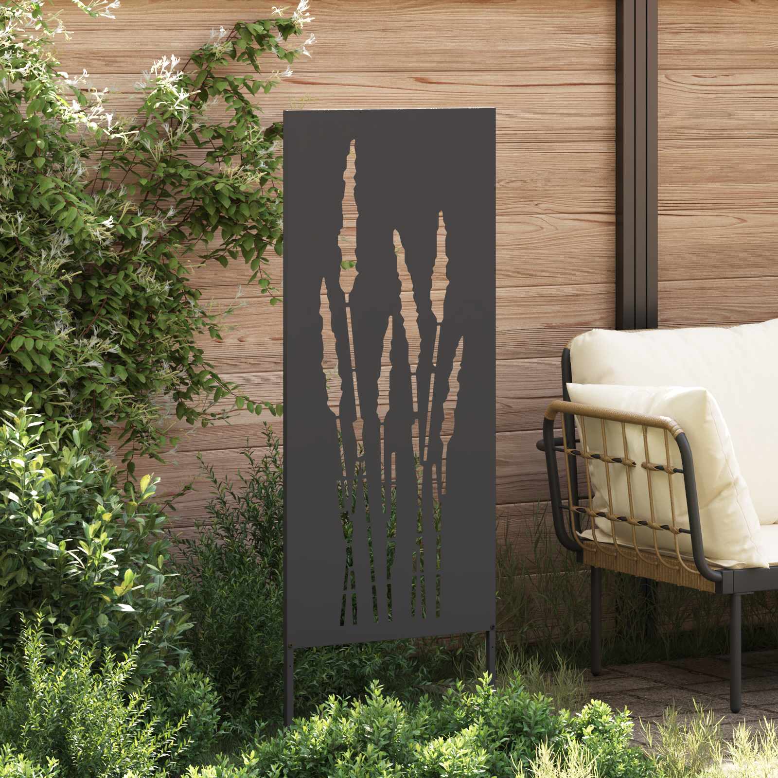 Schermo per privacy in giardino Floreale Nero 50 x 140 cm