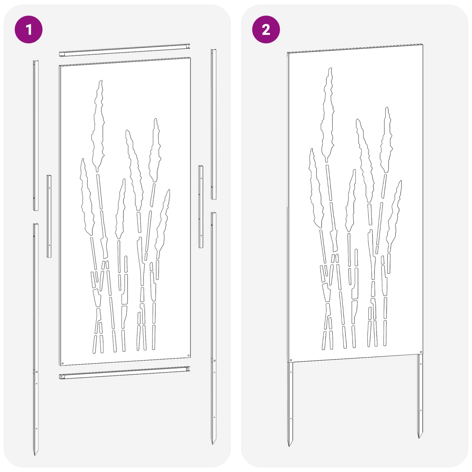 Schermo per privacy in giardino Floreale Bianco 50 x 140 cm
