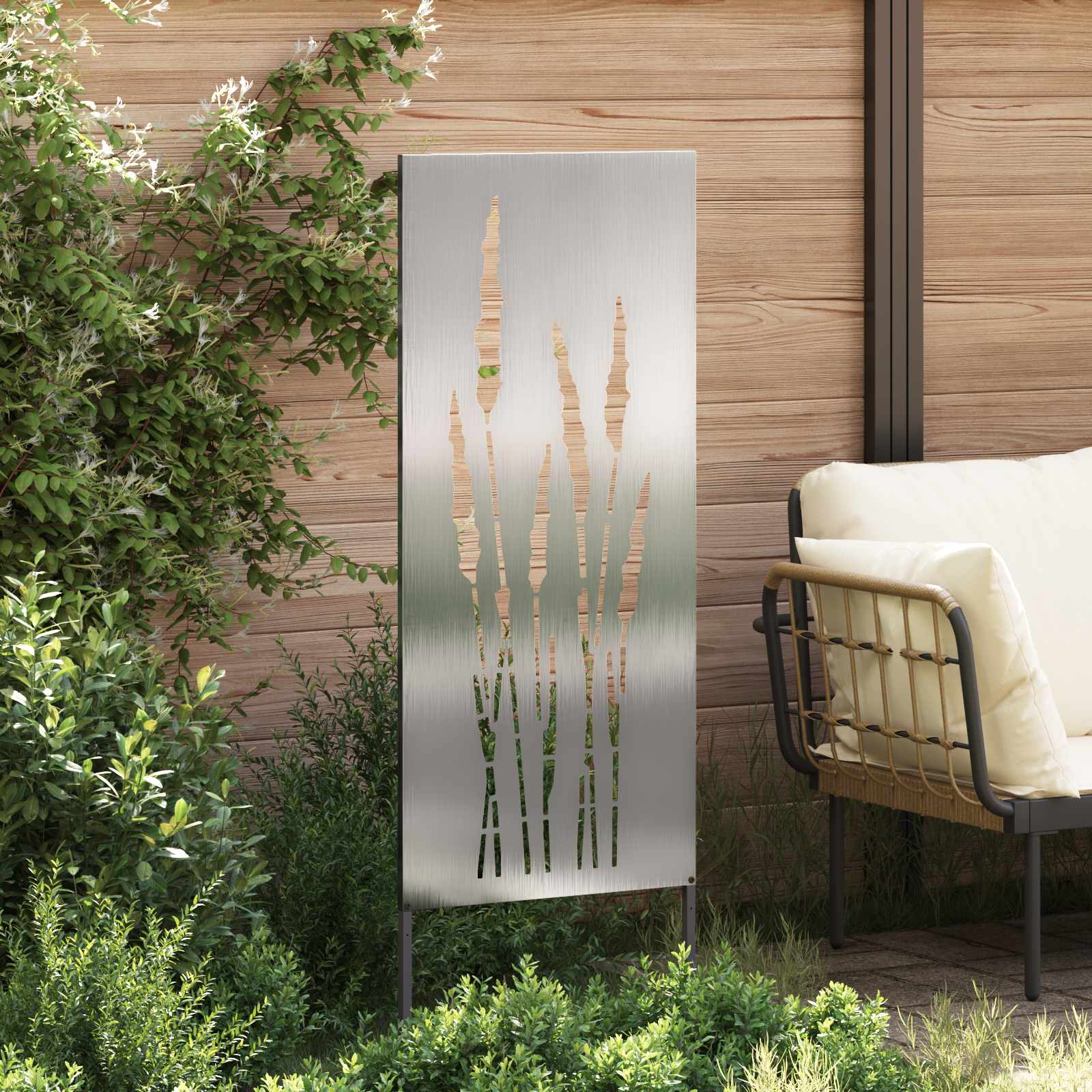 Schermo per privacy in giardino Floreale Argento 50 x 140 cm