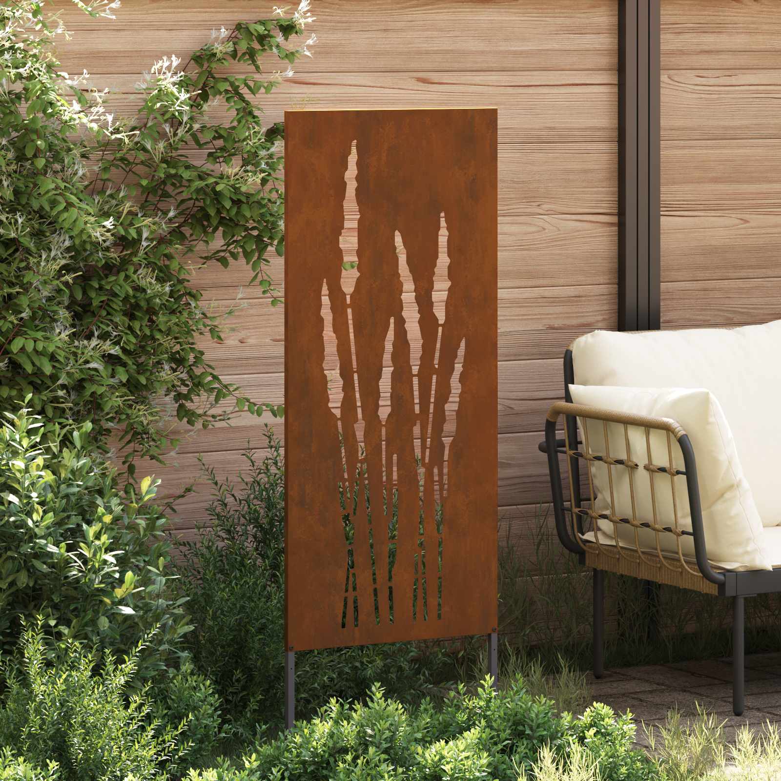 Schermo per privacy in giardino Floreale Ruggine 50 x 140 cm