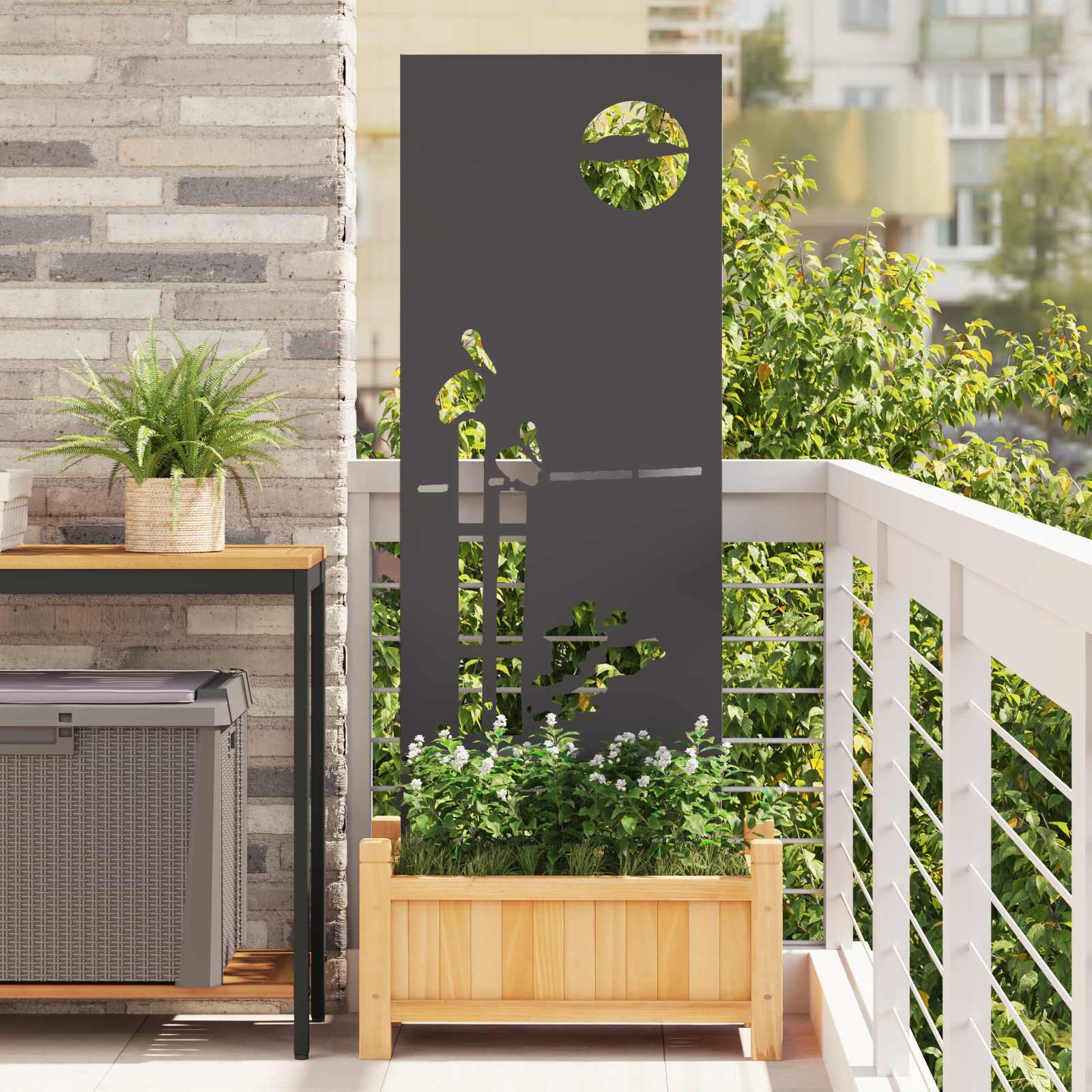 Schermo per privacy in giardino Traforo Nero 50 x 140 cm