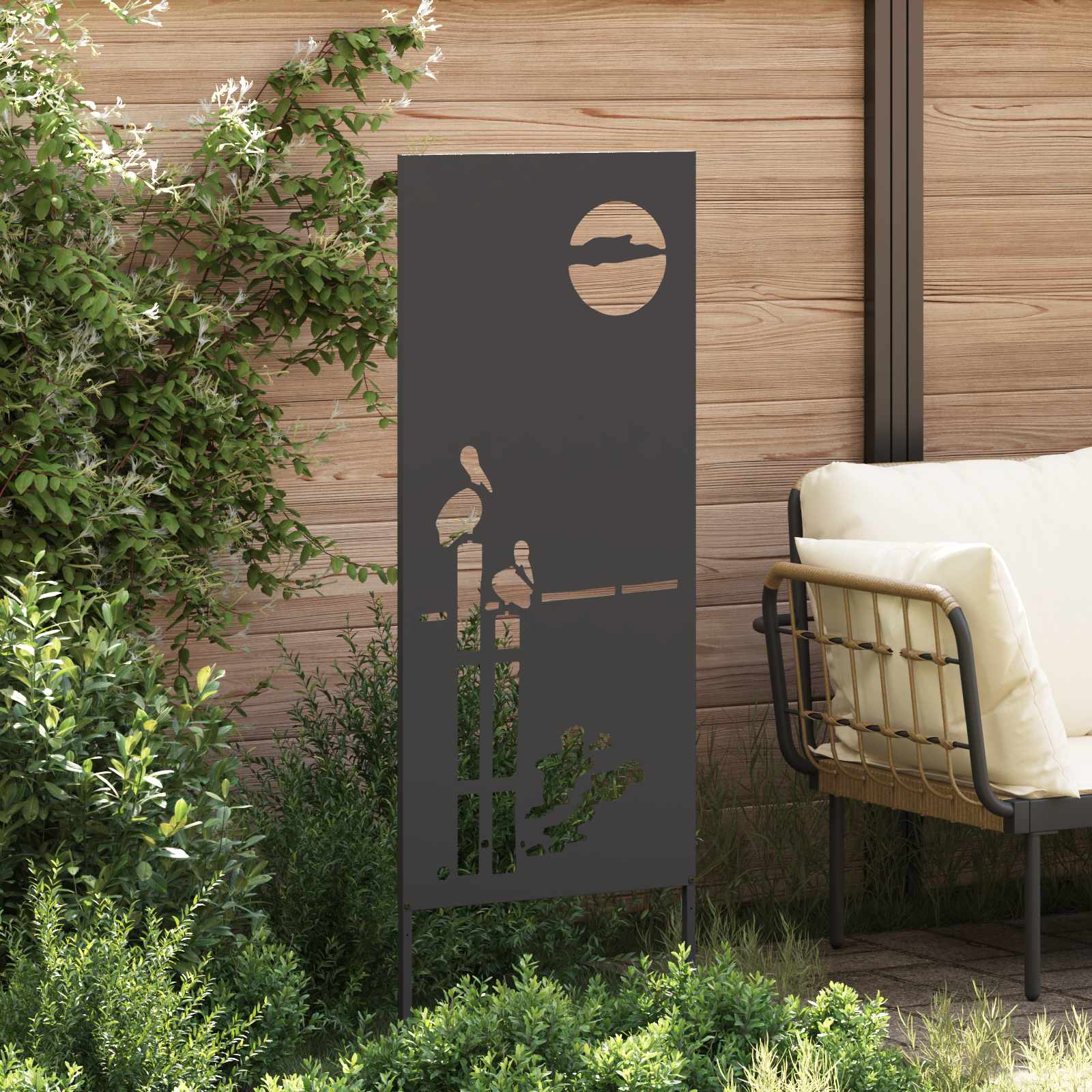Schermo per privacy in giardino Traforo Nero 50 x 140 cm