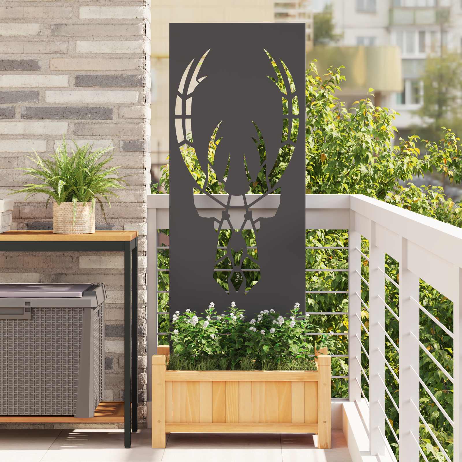 Schermo per privacy in giardino Stampa animale Nero 50 x 140 cm