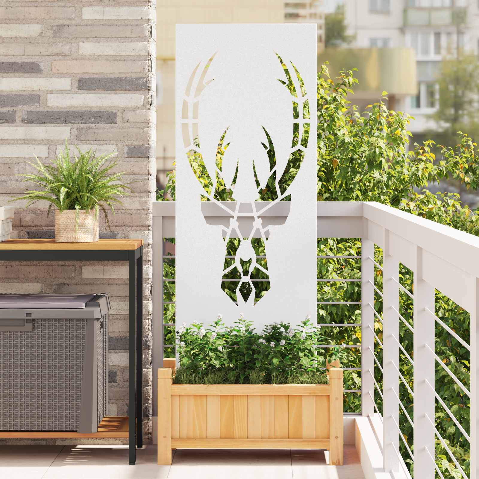 Schermo per privacy in giardino Bianco 50 x 140 cm