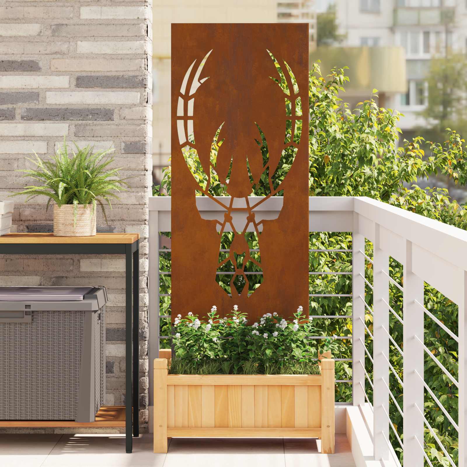Schermo per privacy in giardino Ruggine 50 x 140 cm
