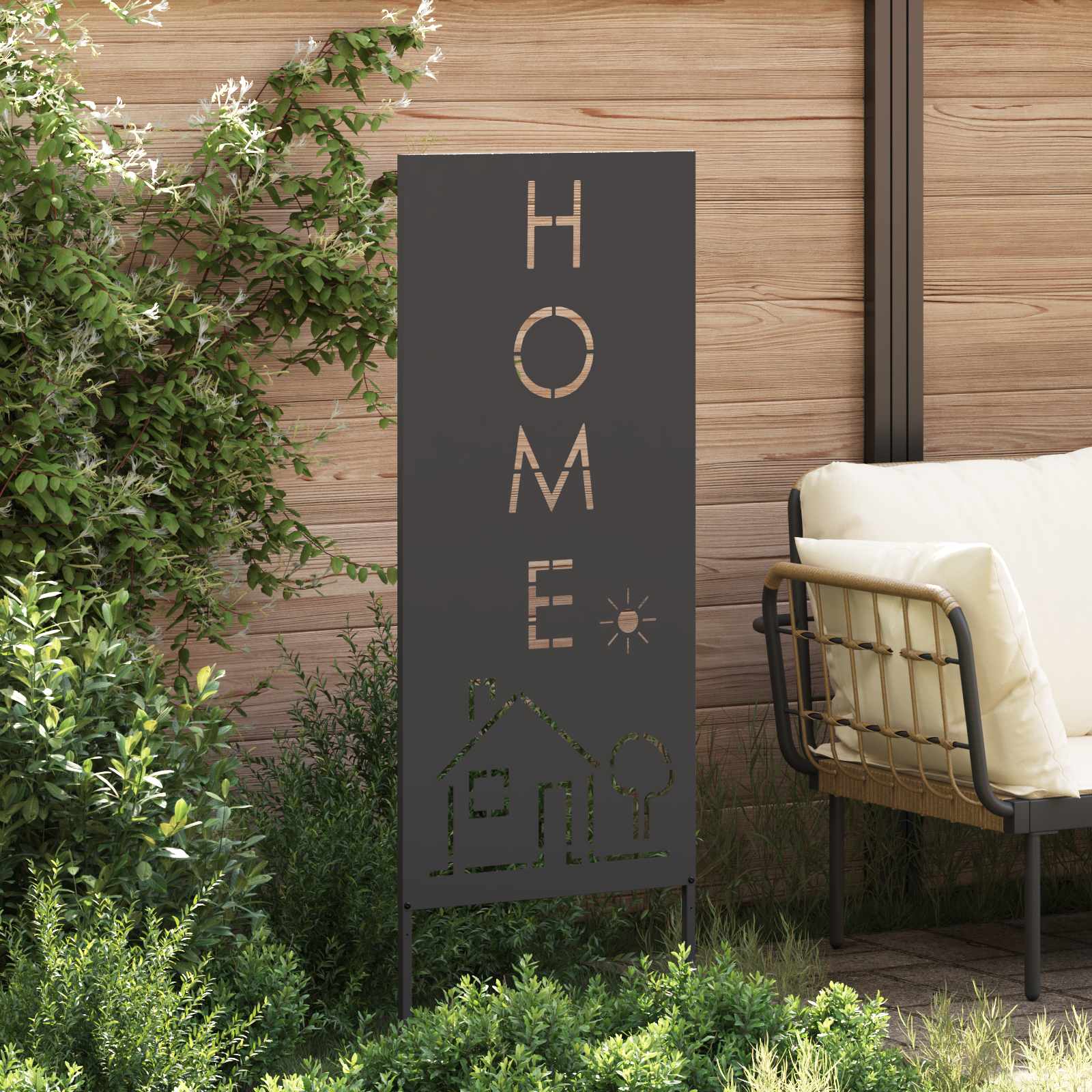 Schermo per privacy in giardino Traforo Nero 50 x 140 cm