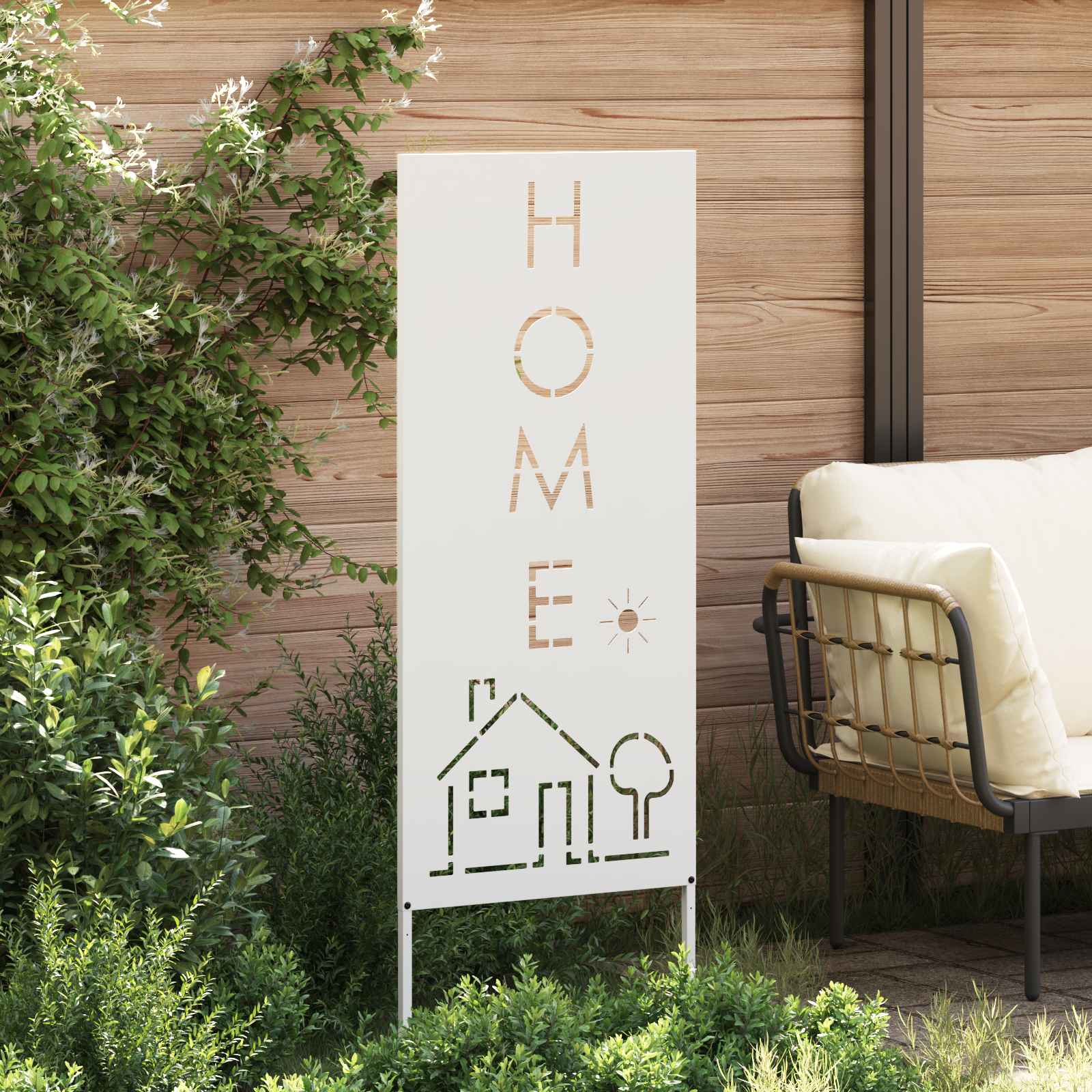 Schermo per privacy in giardino Traforo Bianco 50 x 140 cm