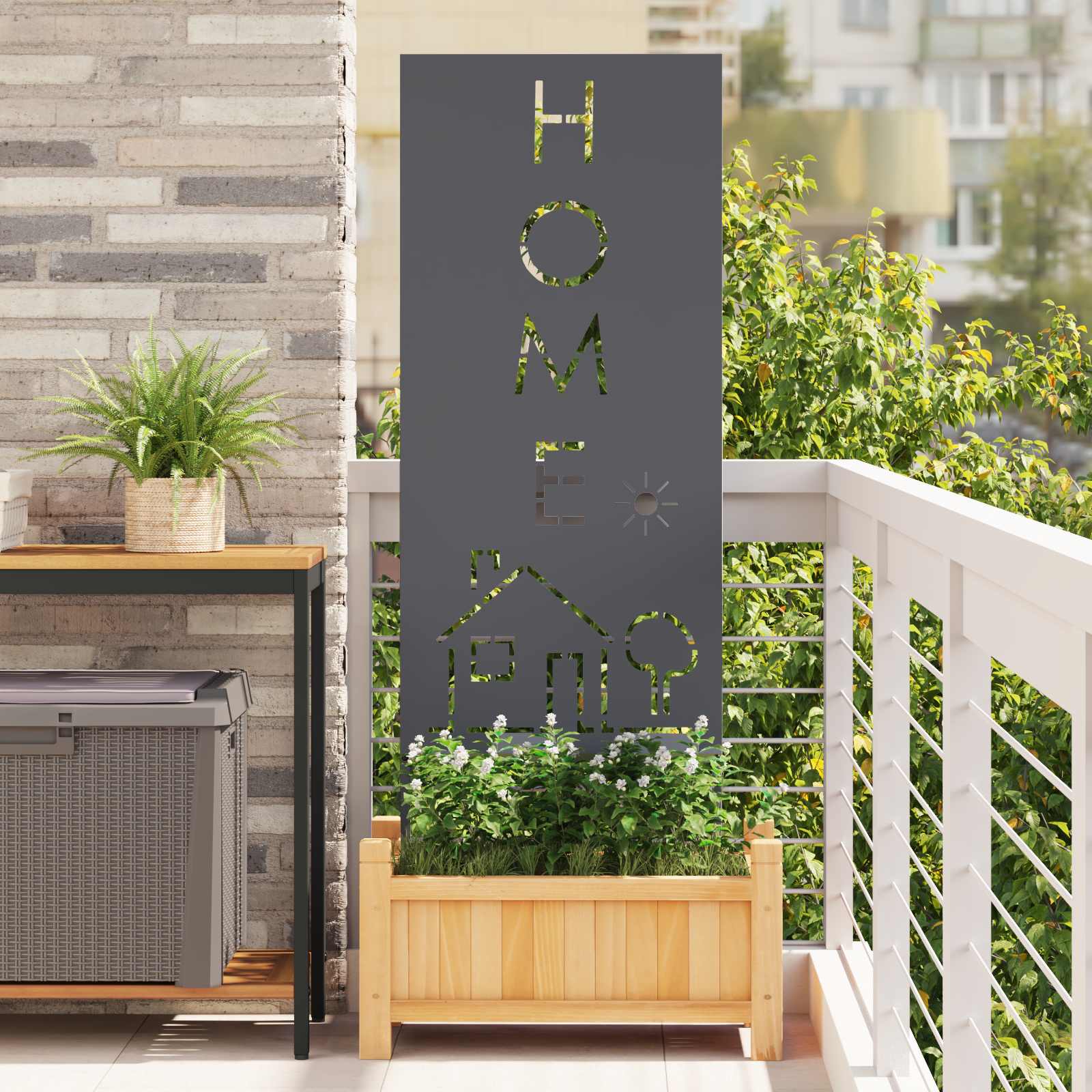 Schermo per privacy in giardino Traforo Antracite 50 x 140 cm