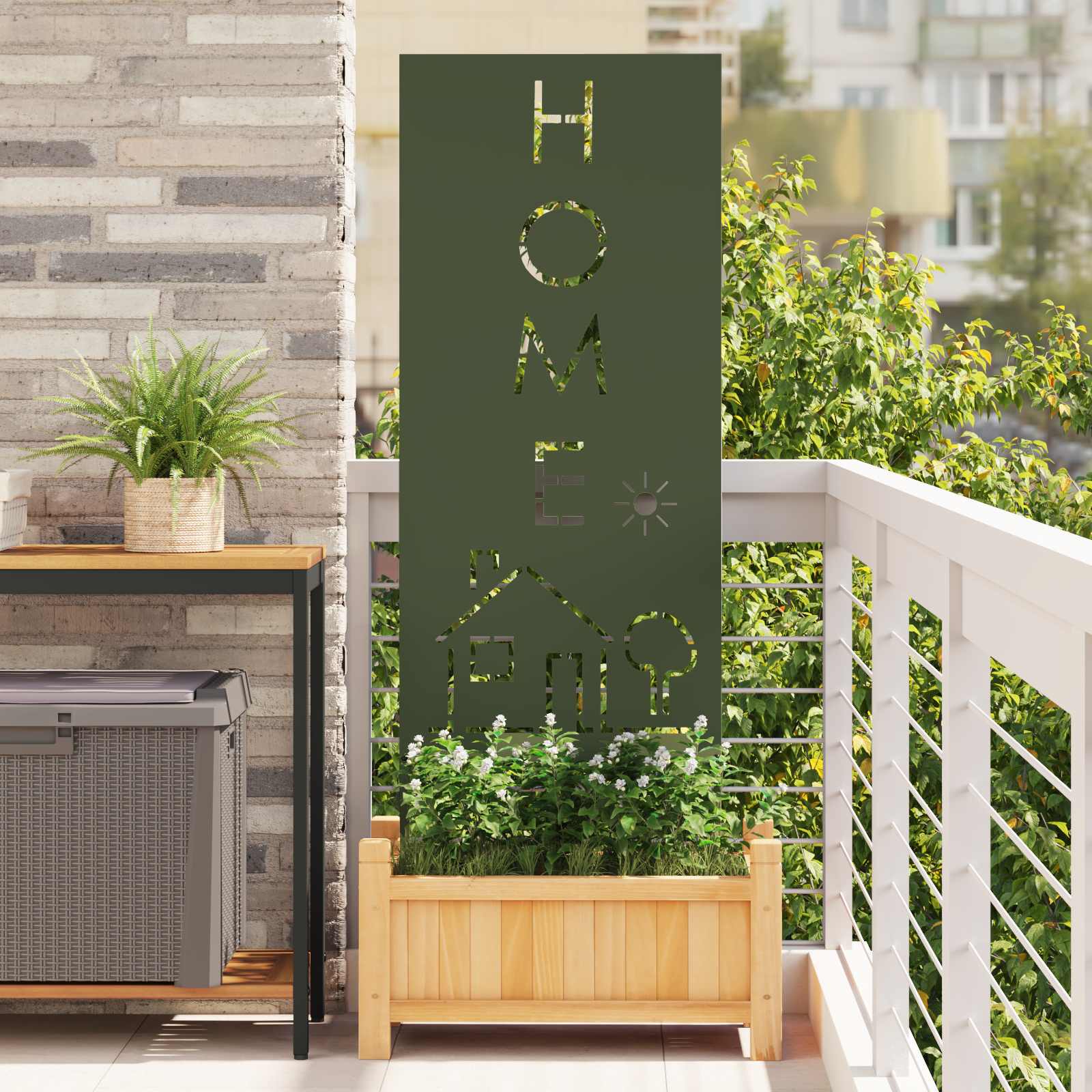 Schermo per privacy in giardino Oliver verde 50 x 140 cm