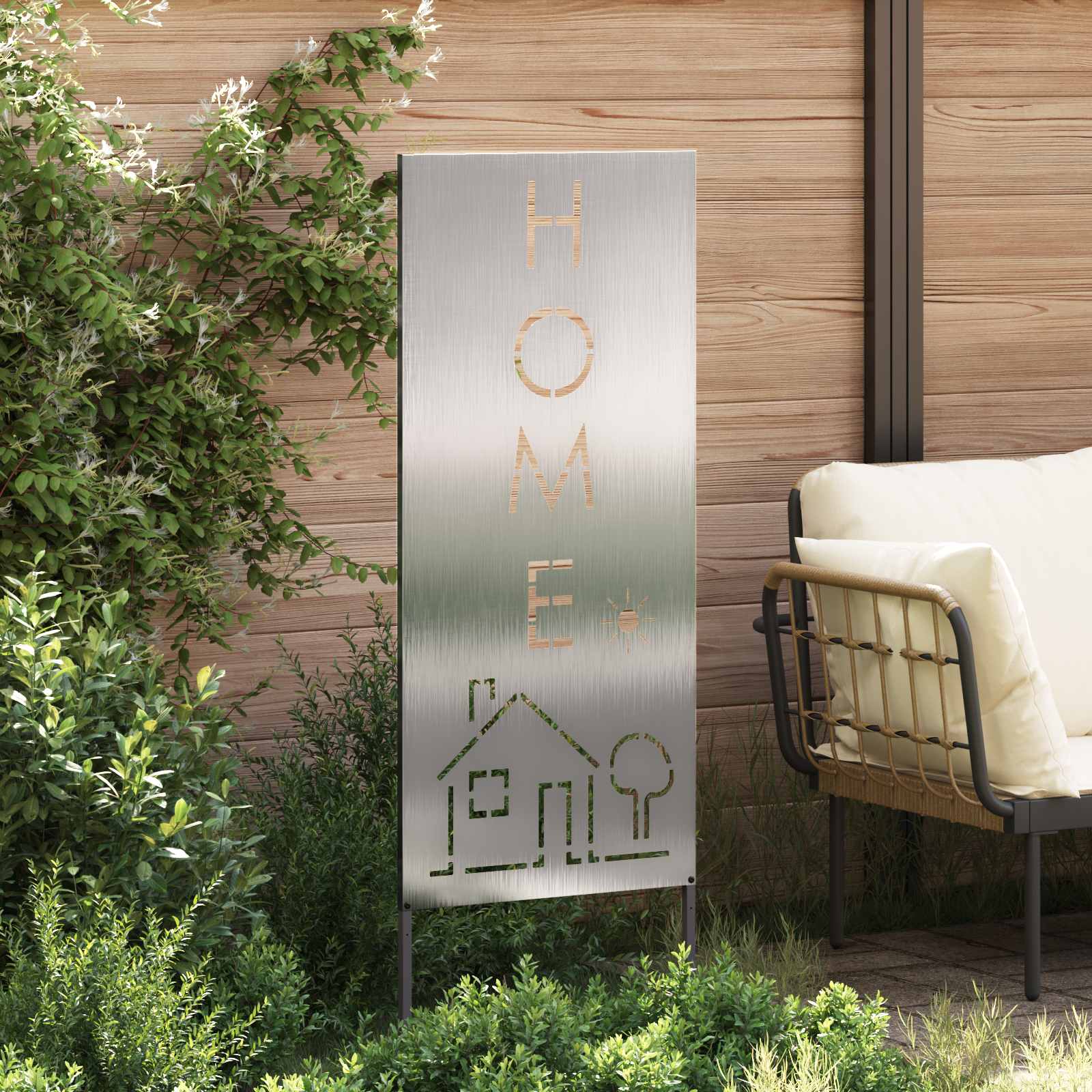 Schermo per privacy in giardino Traforo Argento 50 x 140 cm