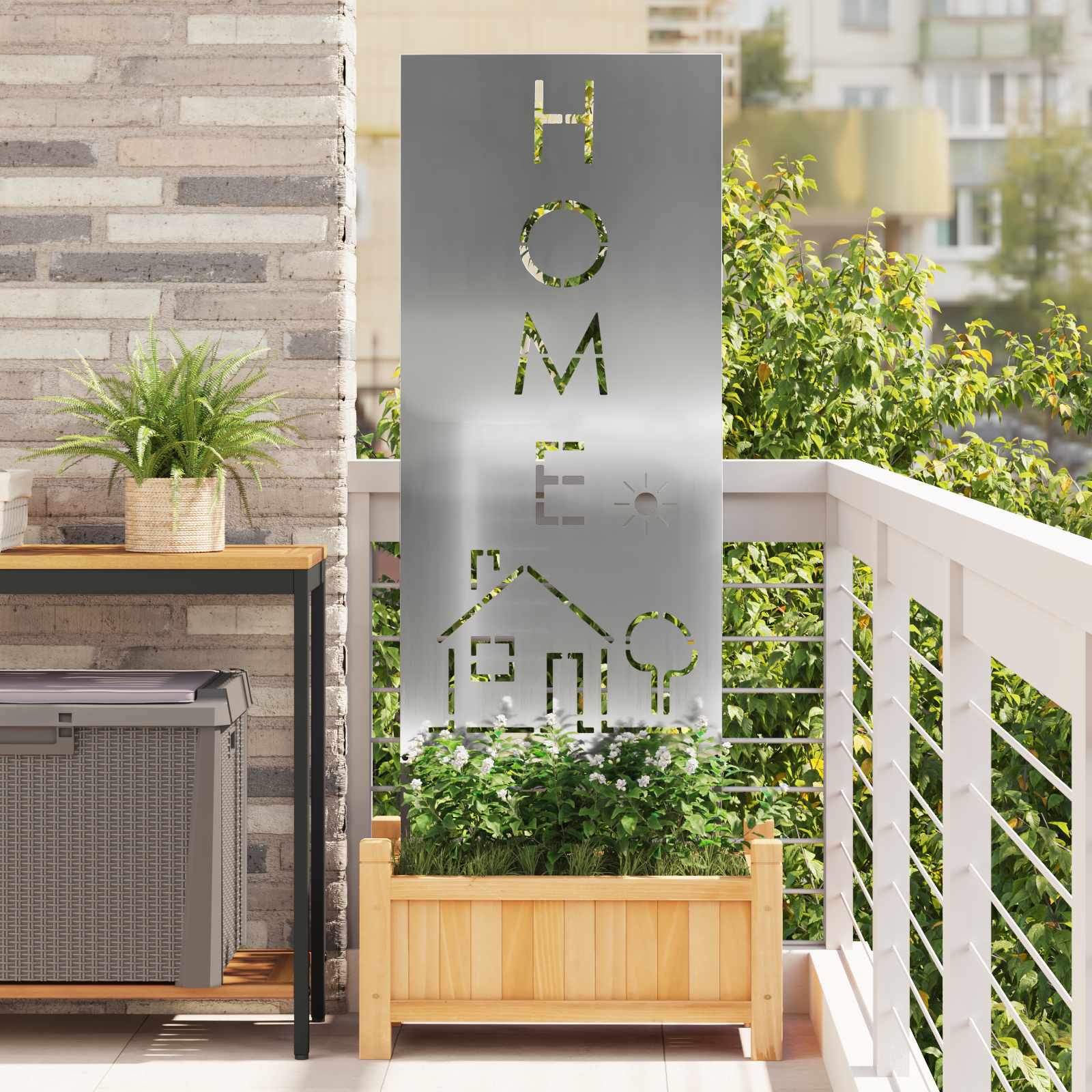 Schermo per privacy in giardino Traforo Argento 50 x 140 cm