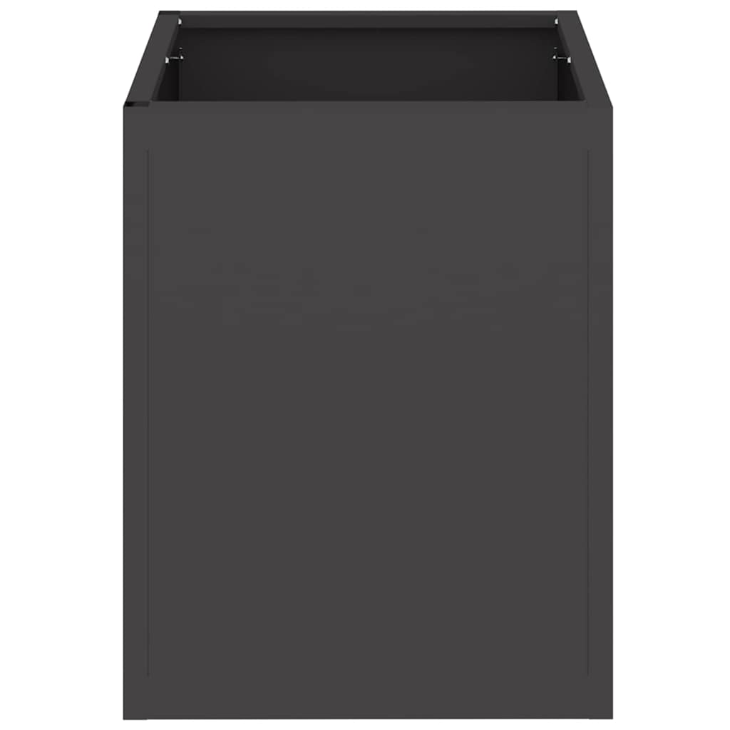 Vaso da giardino Nero 32 x 32 x 40 cm Acciaio laminato a freddo