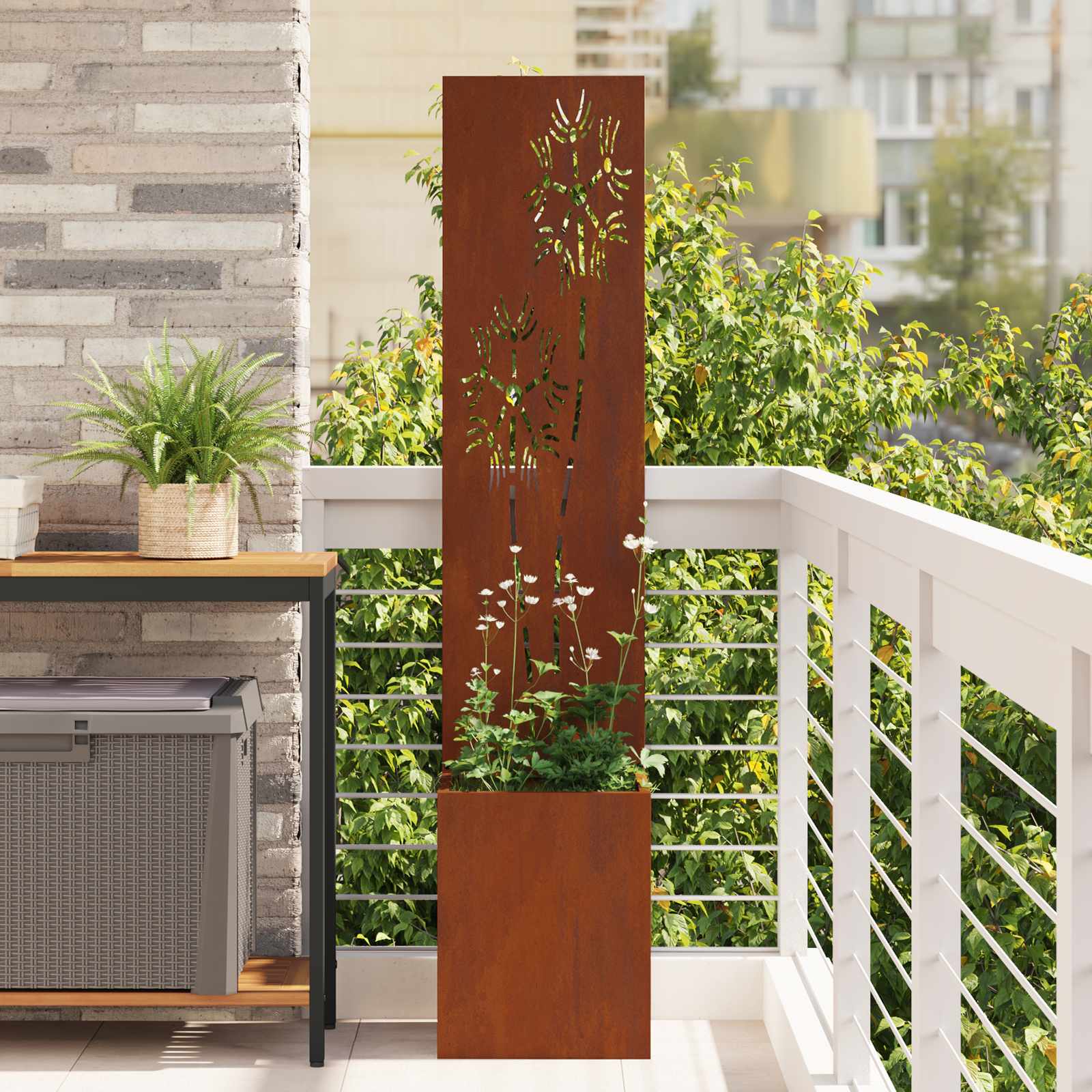 Schermo per privacy in giardino Ruggine 32 x 32 x 150 cm