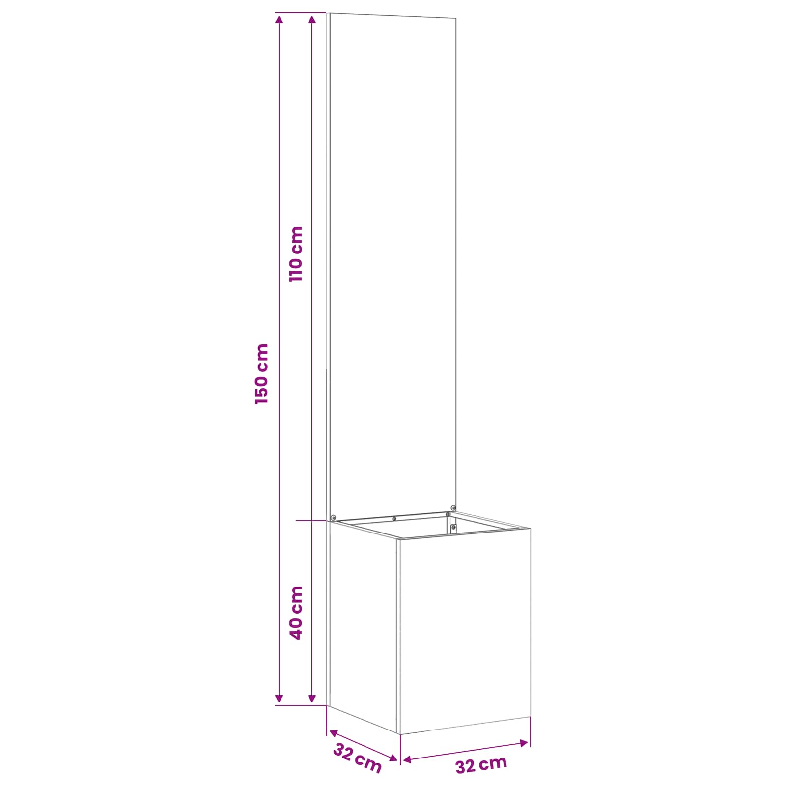 Schermo per privacy in giardino Ruggine 32 x 32 x 150 cm