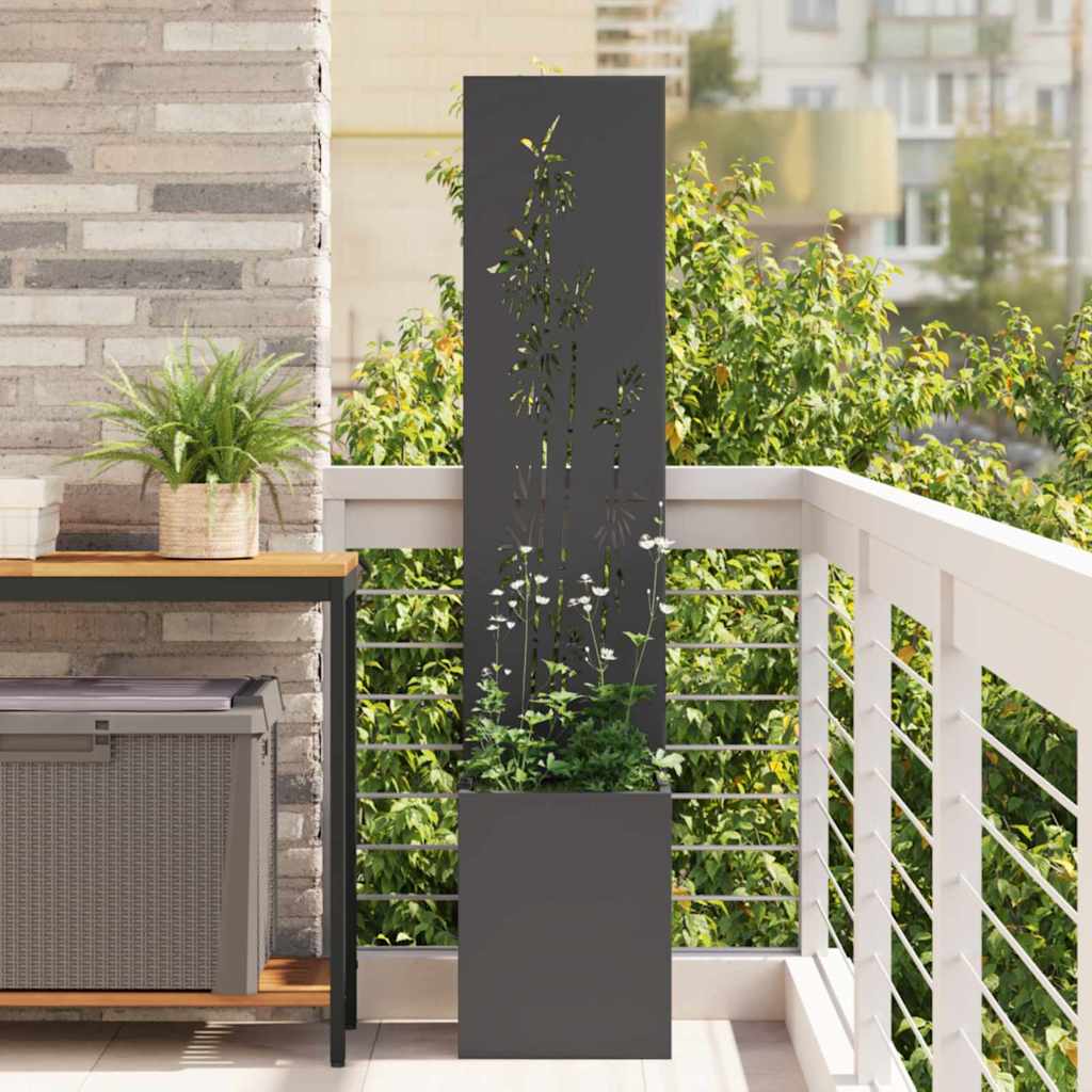 Schermo per privacy in giardino Floreale Nero 32 x 32 x 150 cm
