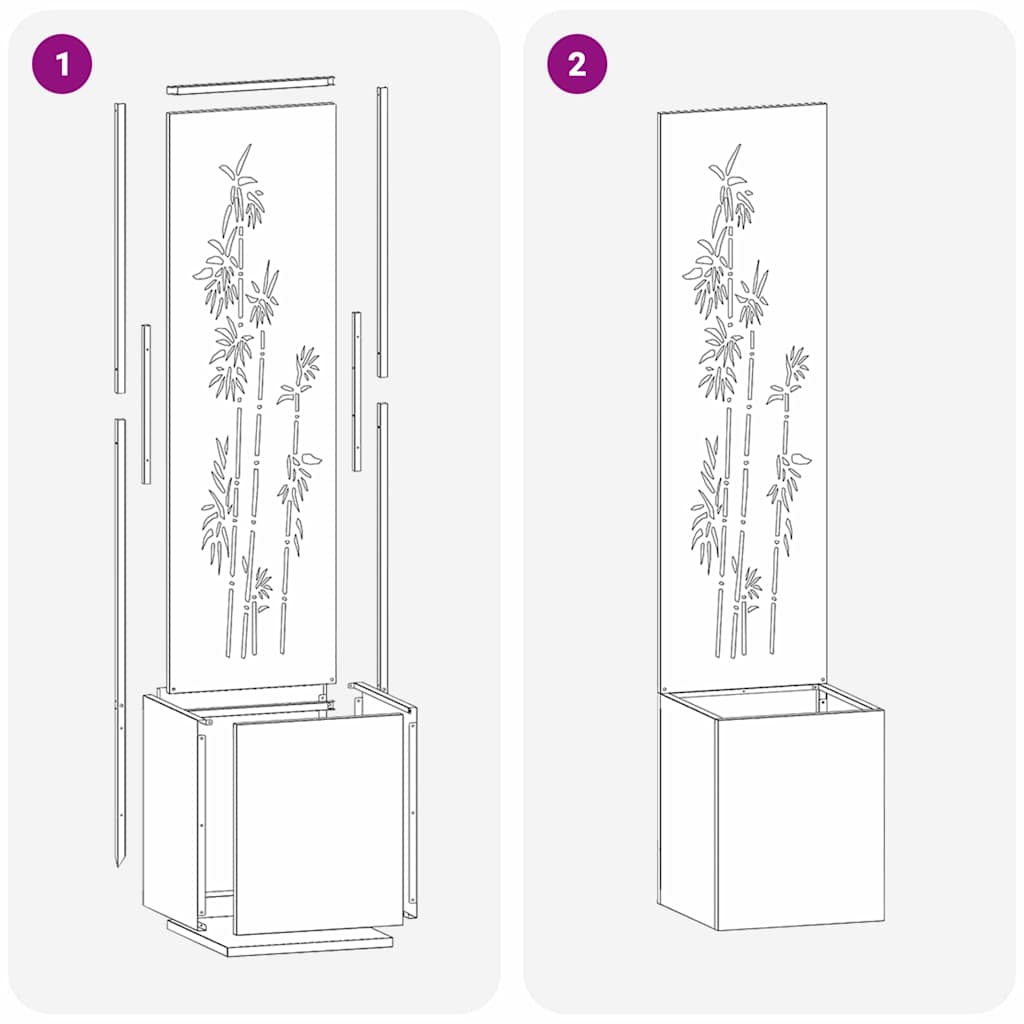 Schermo per privacy in giardino Argento 32 x 32 x 150 cm