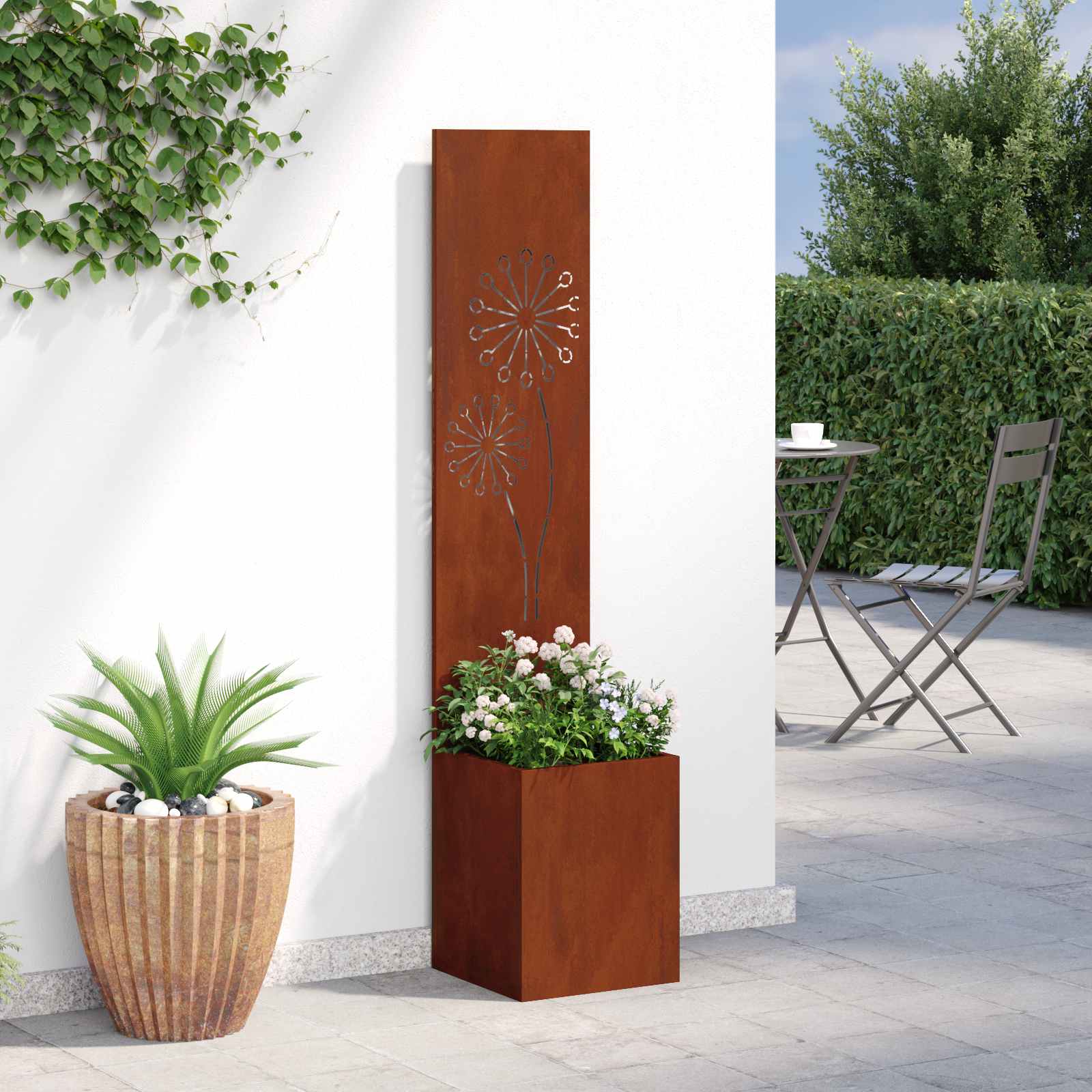 Schermo per privacy in giardino Ruggine 32 x 32 x 150 cm